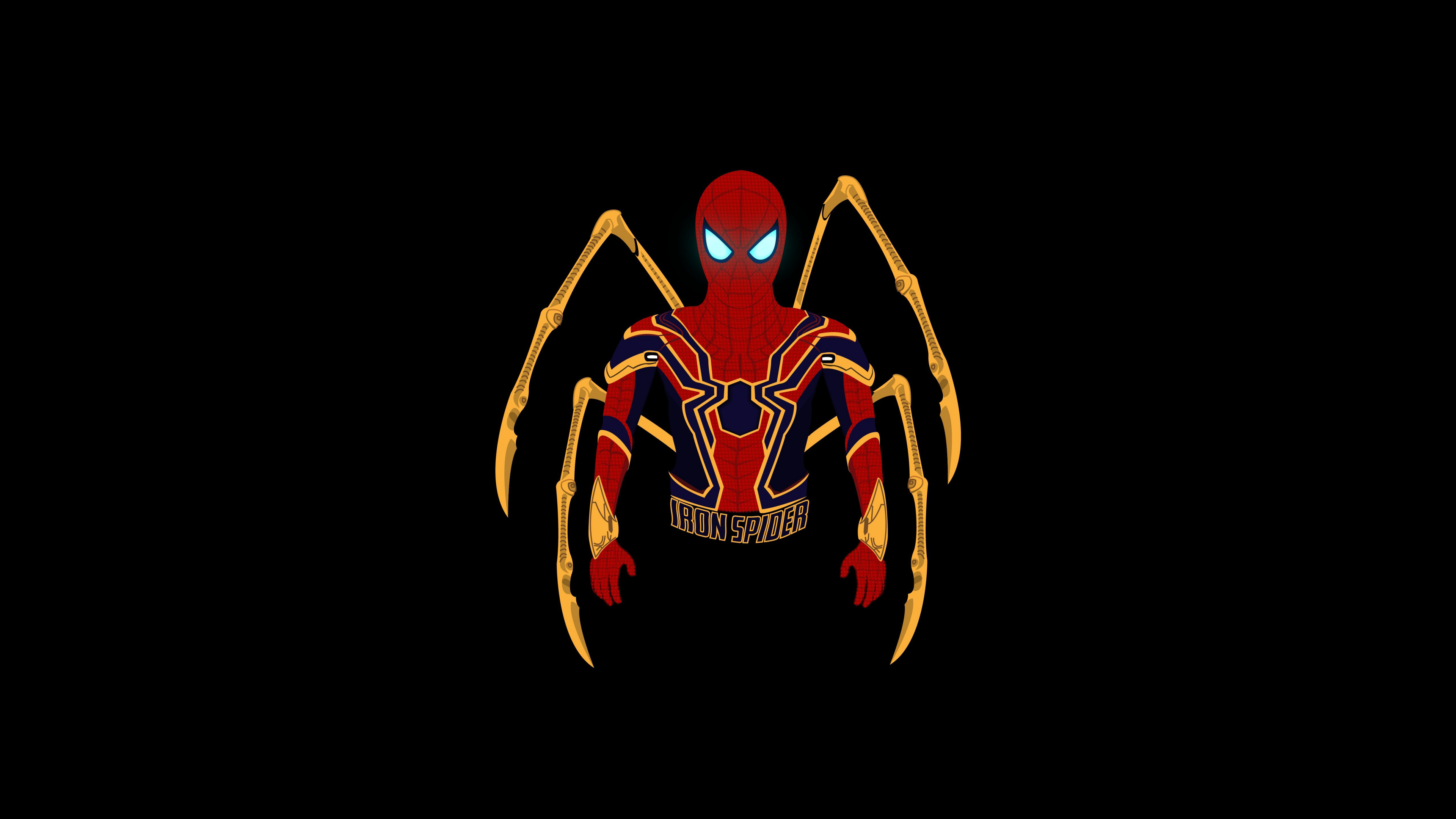 Iron Spider, IRON SPIDER, golden mechanical spider-arms, 4K Desktop wallpaper