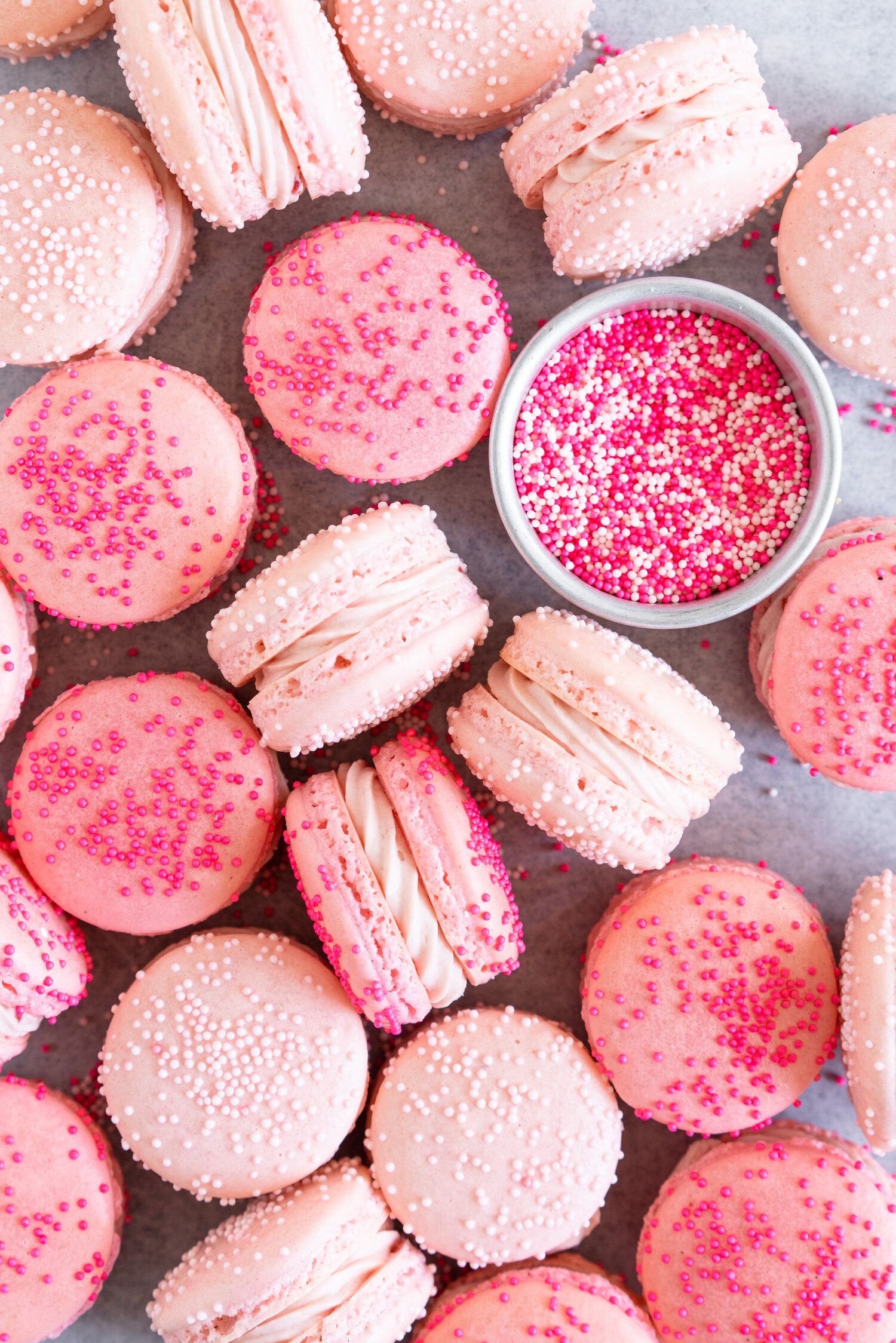 Strawberry buttercream, Macarons Wallpaper, 1500x2250 HD Phone