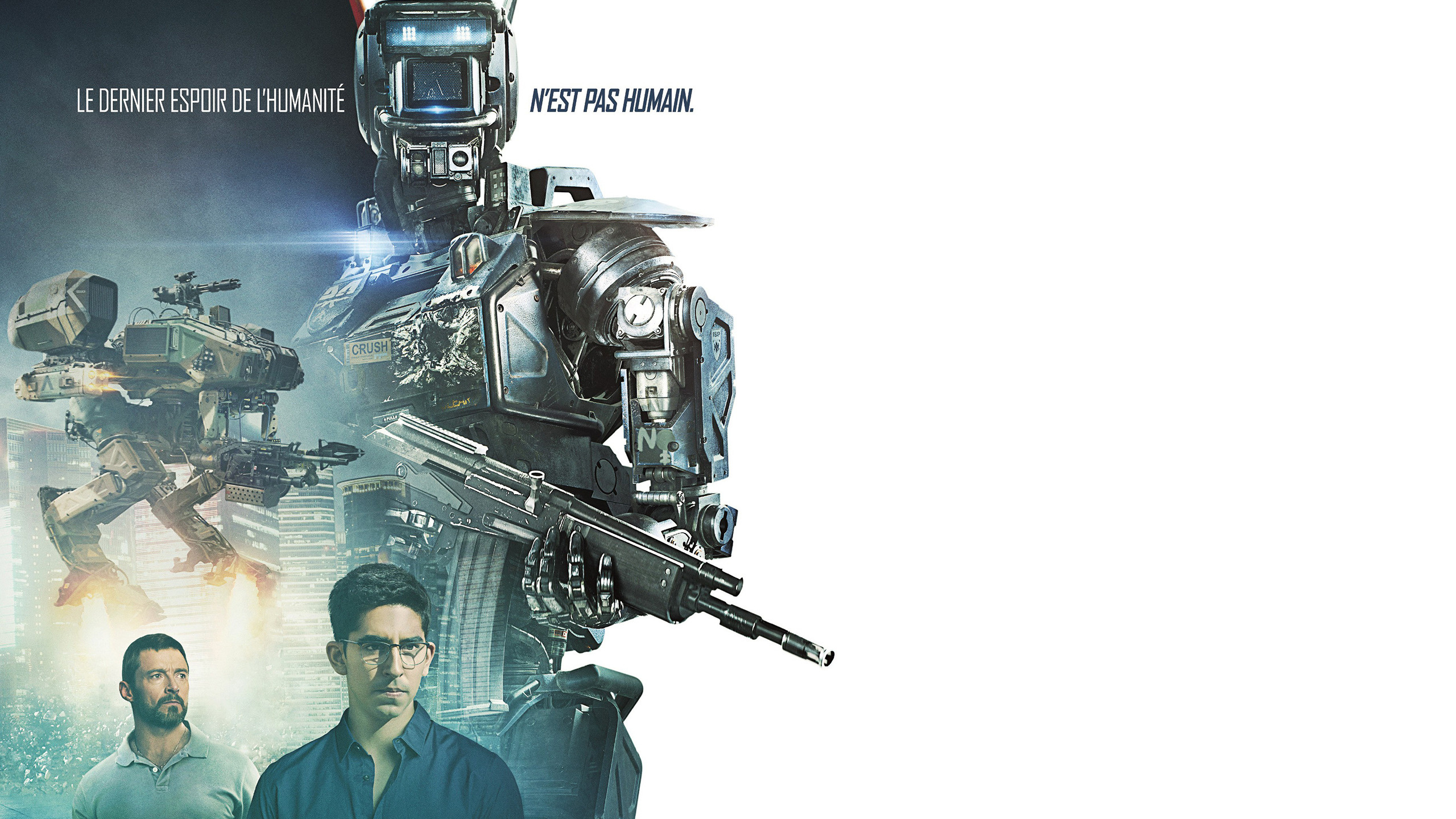 Chappie movie, Film poster, Hugh Jackman's role, 2560x1440 HD Desktop