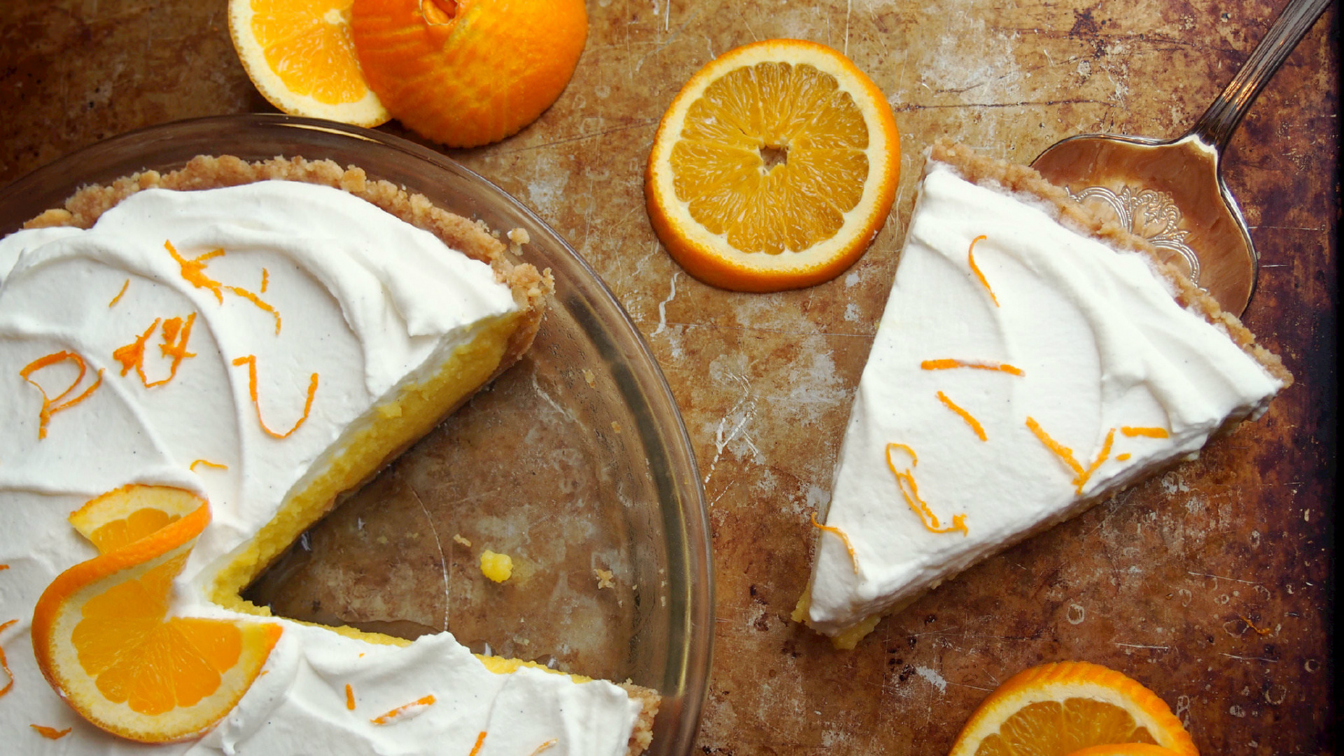 Orange cream pie recipe, Creamy and citrusy, Zesty summer treat, Refreshingly delicious, 1920x1080 Full HD Desktop