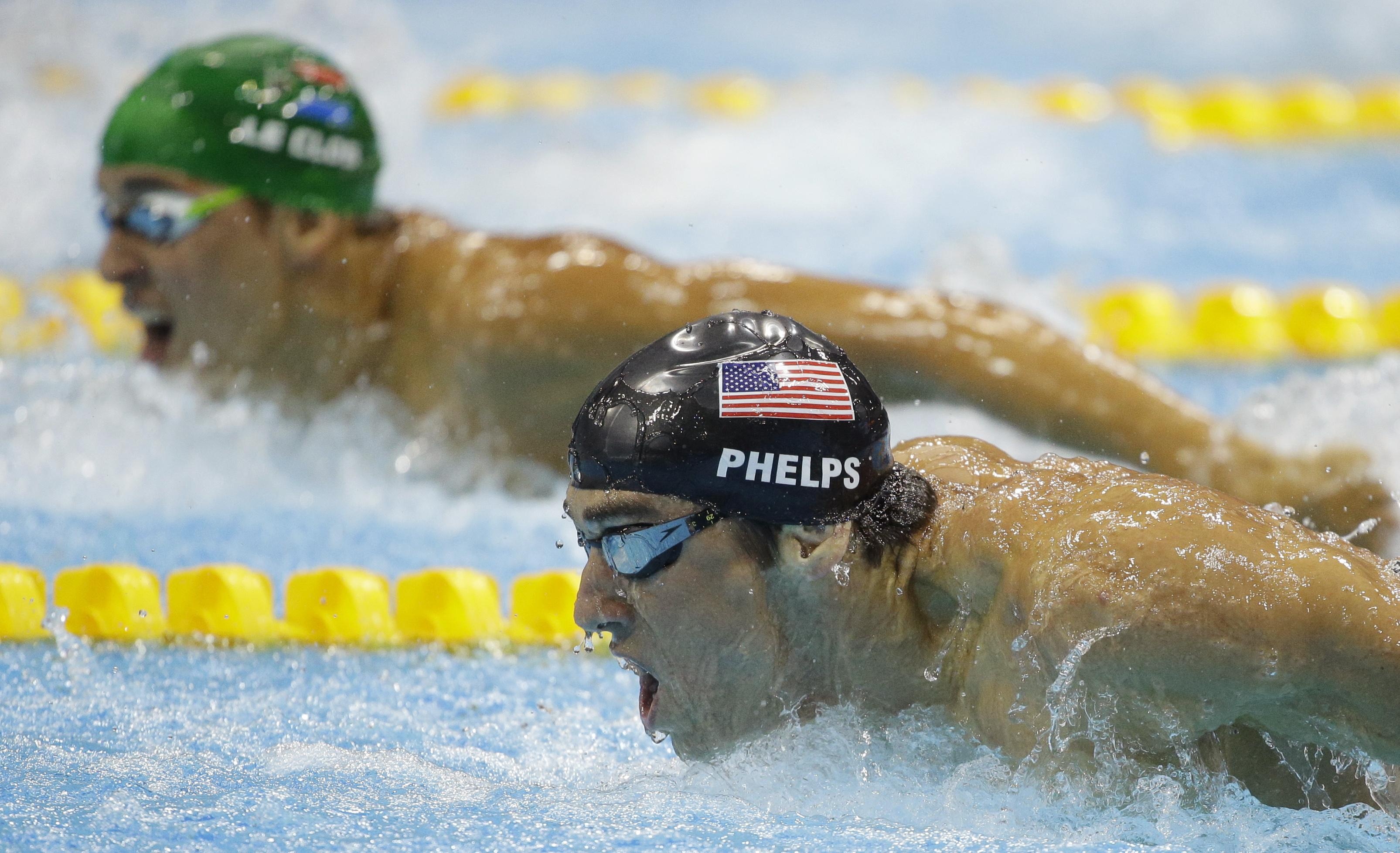 Chad le Clos and Michael Phelps, Swimming Wallpaper, 3220x1960 HD Desktop