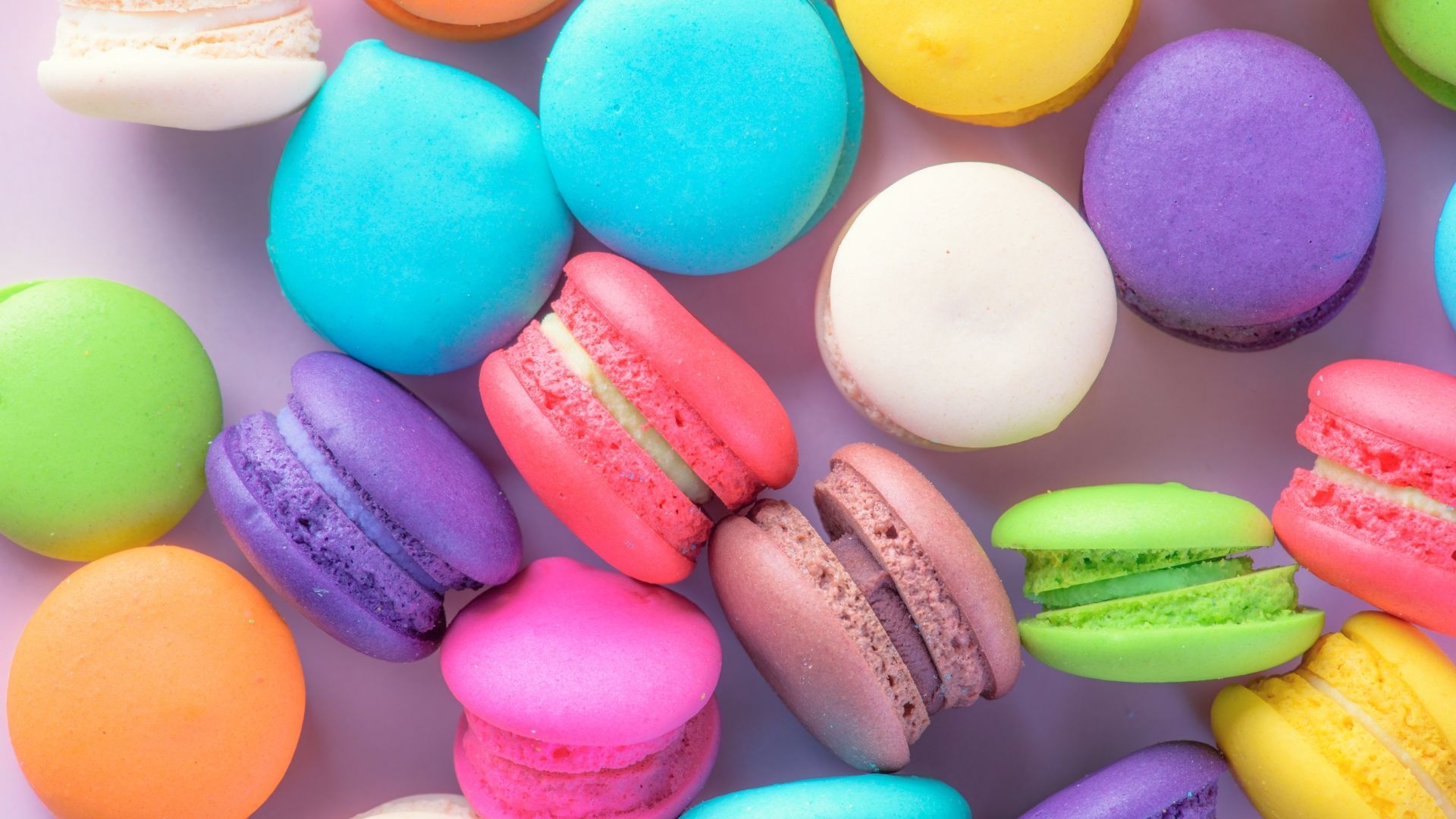 Colorful dessert macarons, Eye-catching and sweet, Tempting confections, Colorful indulgence, 1920x1080 Full HD Desktop