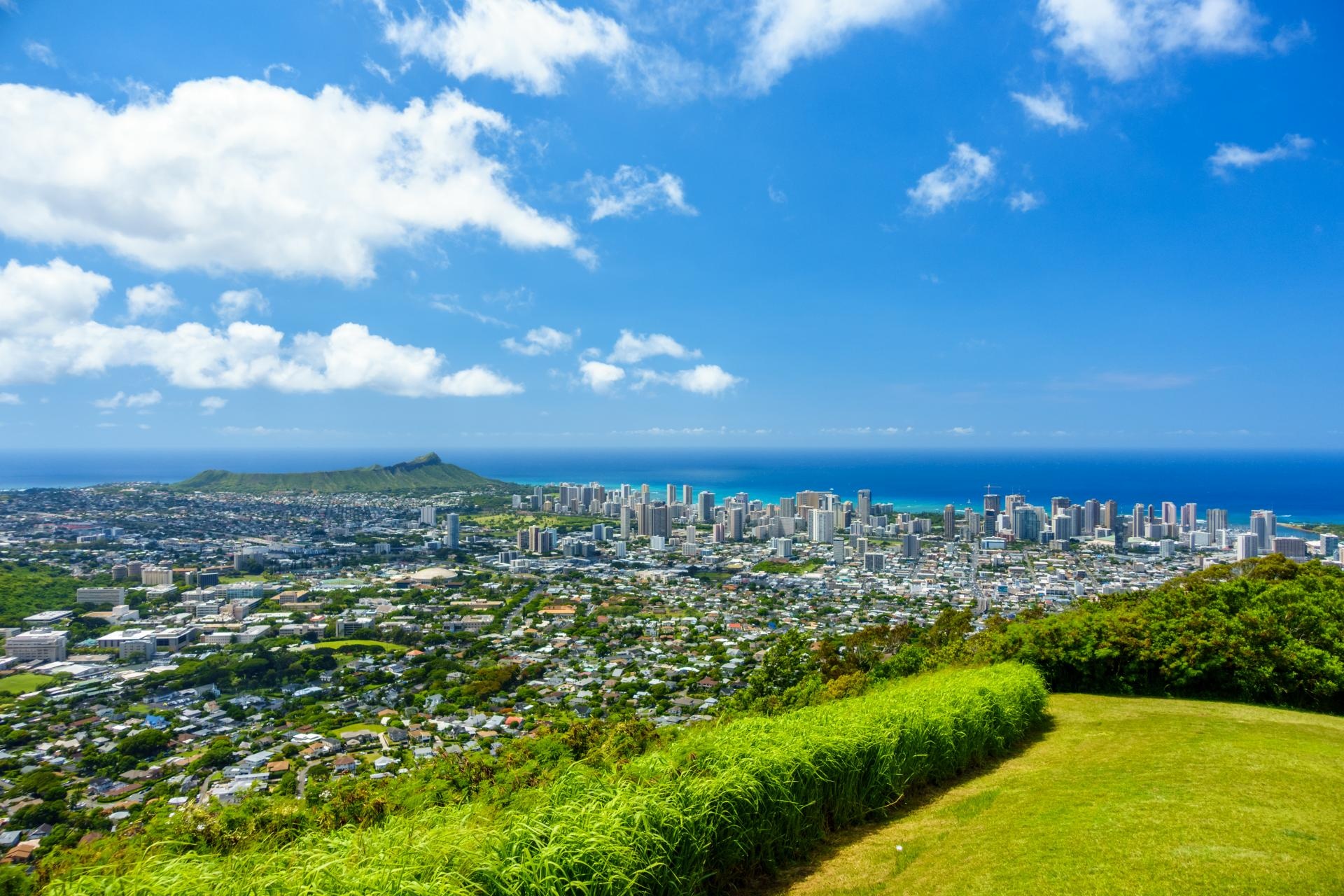 Honolulu, Tantalus lookout, Panoramic view, Oahu, 1920x1280 HD Desktop