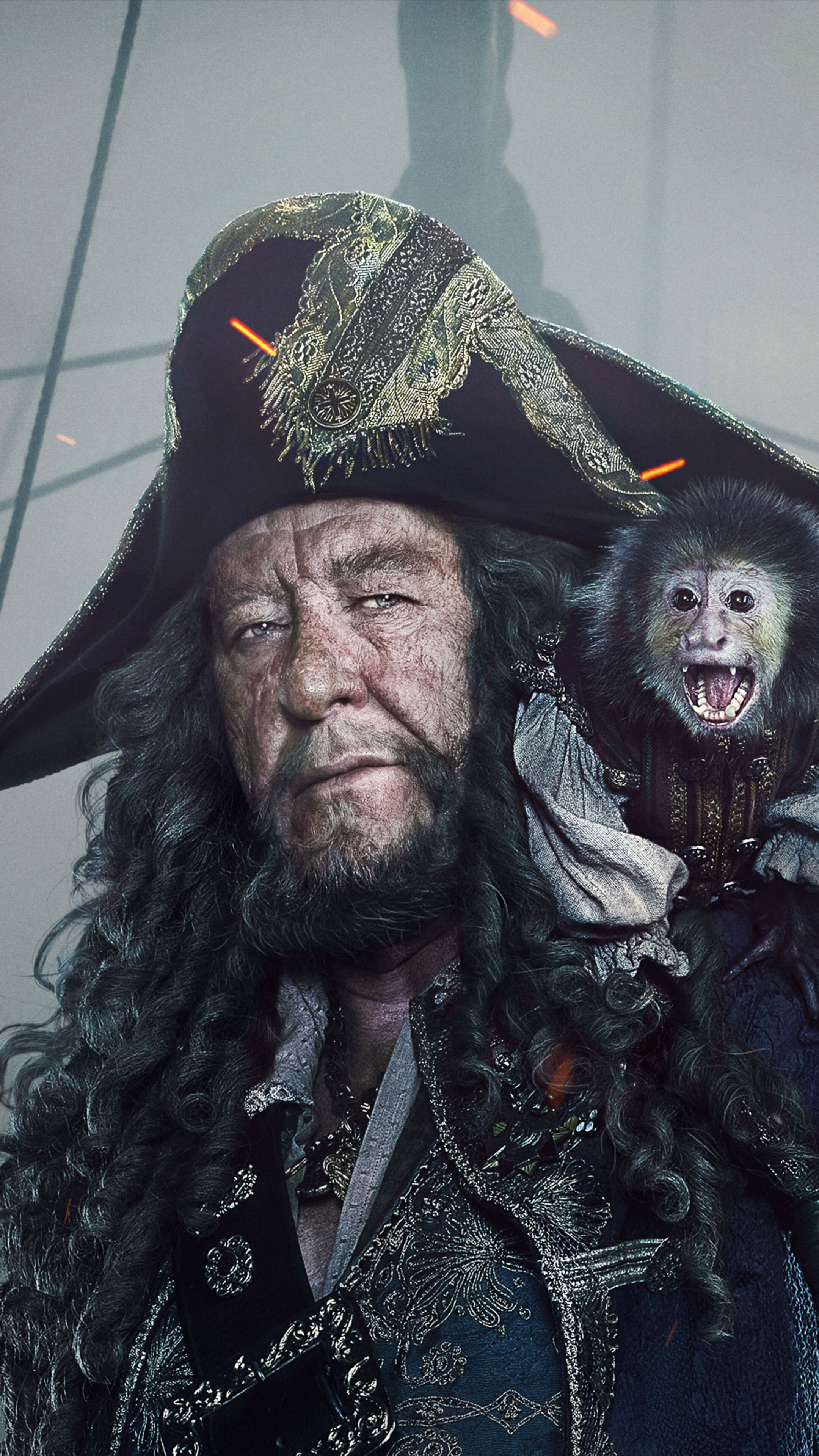 Barbossa, Dead Men Tell No Tales, Sony Xperia wallpapers, HD 4K, 2160x3840 4K Phone