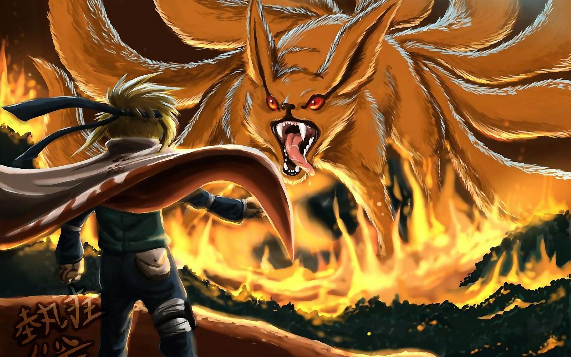 9 Tailed Fox, Naruto wallpapers, Mythical beasts, Kurama, 1920x1200 HD Desktop