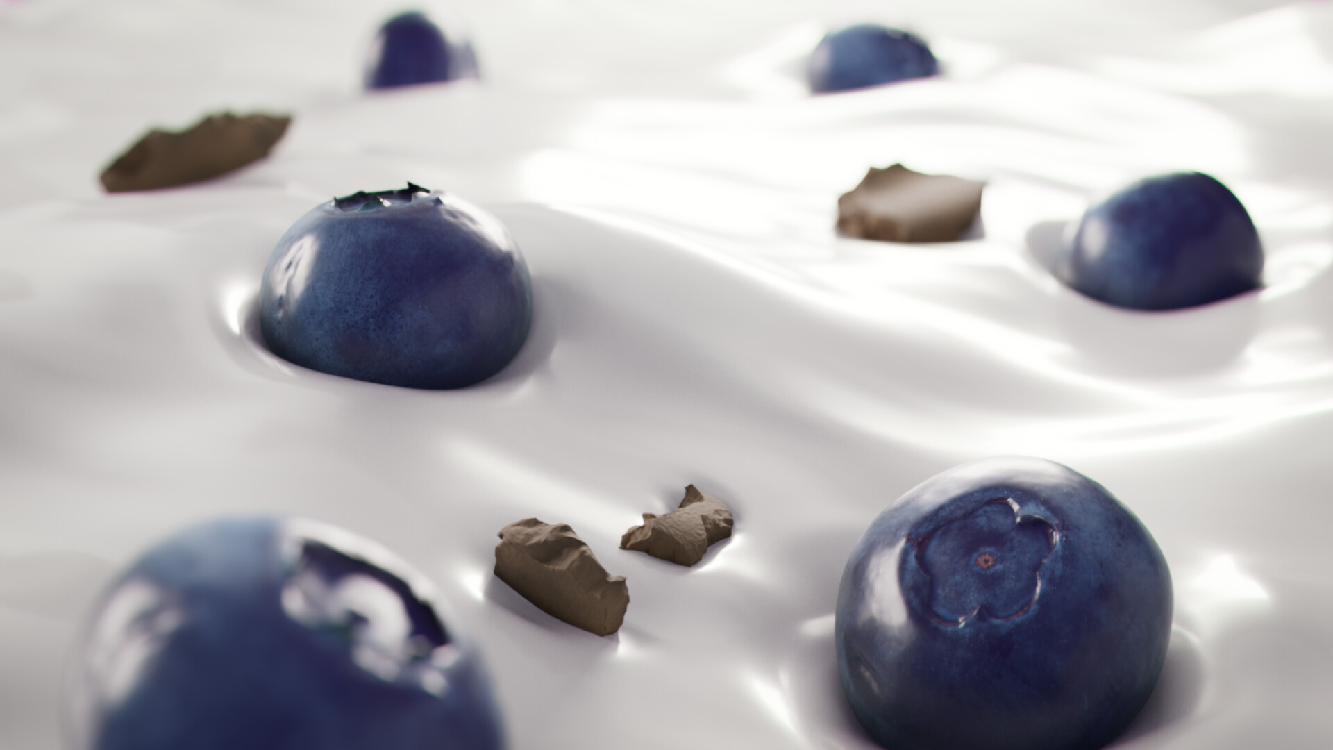 Berry chocolate & yoghurt, Artistic creation, Tempting flavors, Decadent treat, 1920x1080 Full HD Desktop