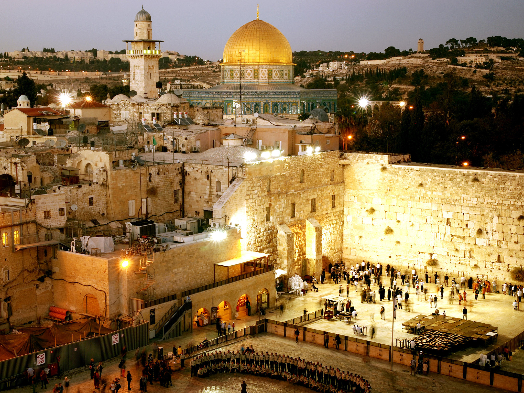 Night view, The Western Wall (Jerusalem) Wallpaper, 2050x1540 HD Desktop