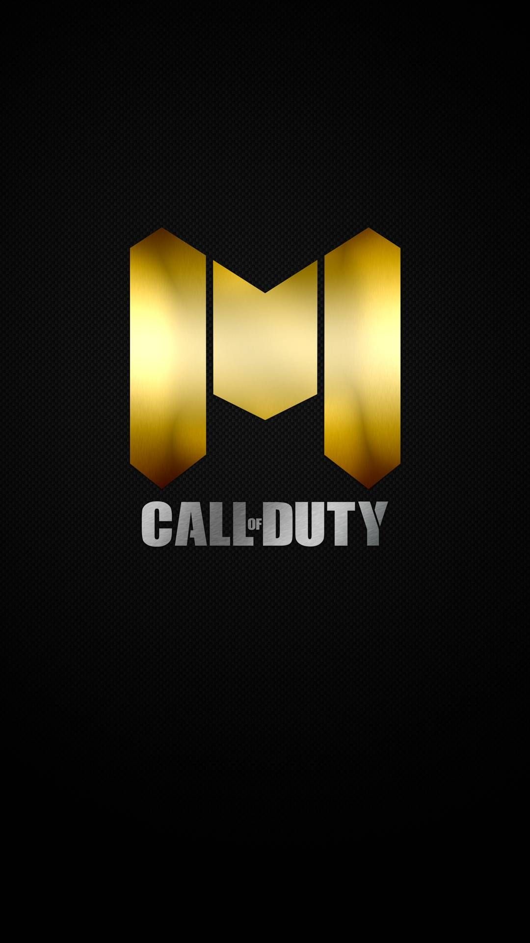 Call of Duty: Mobile emblem, CALL OF DUTY text, black carbon fiber pattern, Full HD Phone wallpaper
