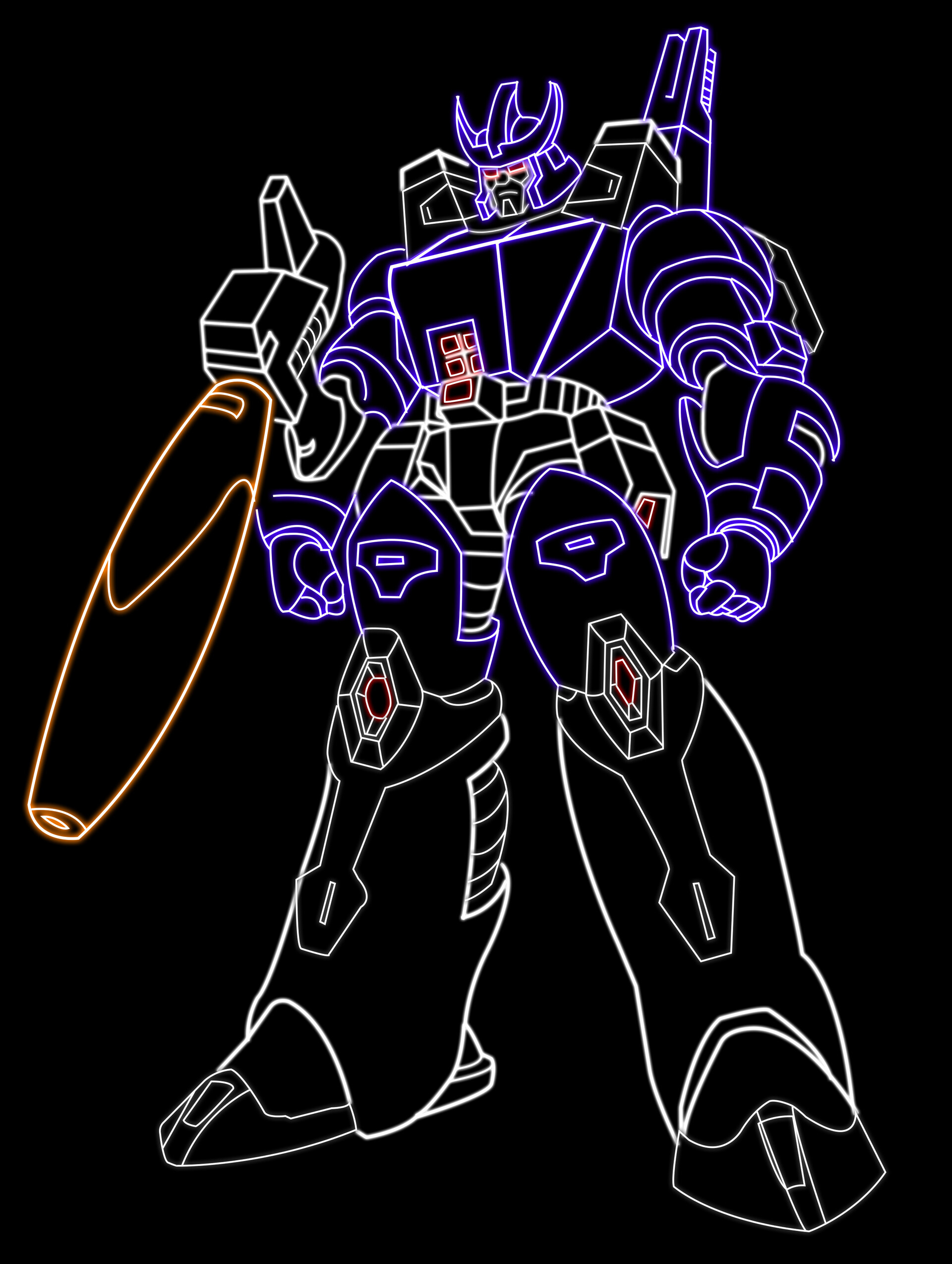 Nate Andert, Neon Galvatron, Transformers character, Galvatron, 1920x2550 HD Phone