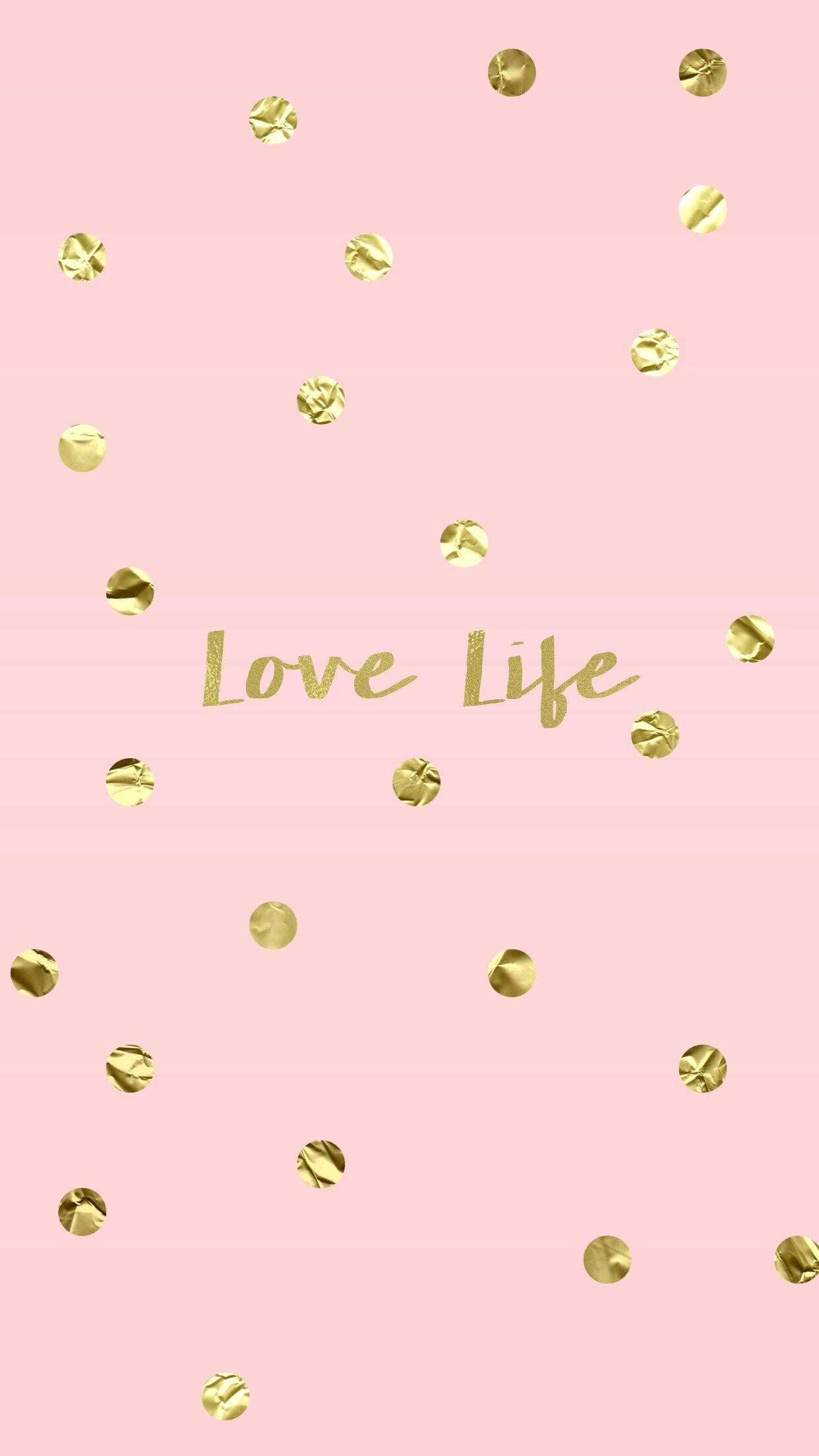 Gold Dots, Pink and gold, Wallpapers, no keywords available, 1250x2210 HD Phone