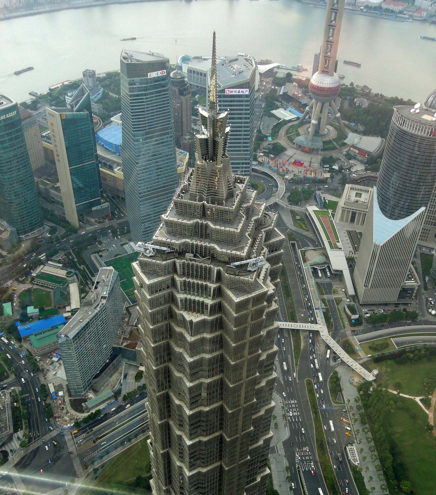 Jin Mao Tower, Shanghai skyscrapers, Urban race, Changing cityscape, 1730x1970 HD Phone