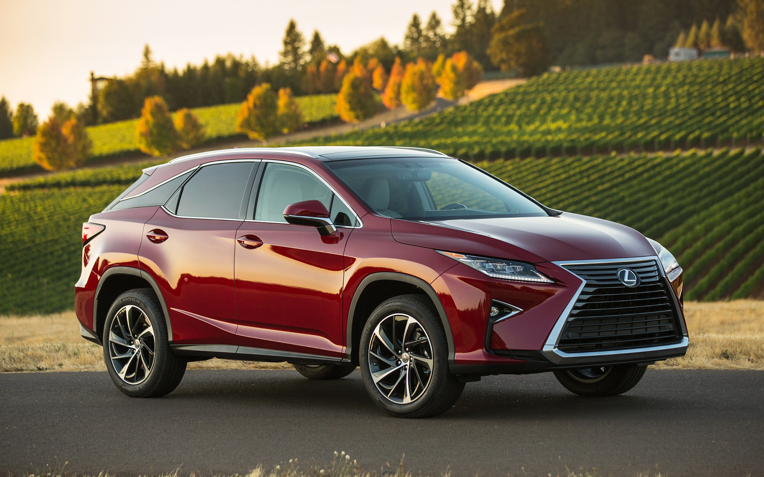 Lexus RX, 2017 model, Red crossover, Luxury SUV, 2560x1600 HD Desktop