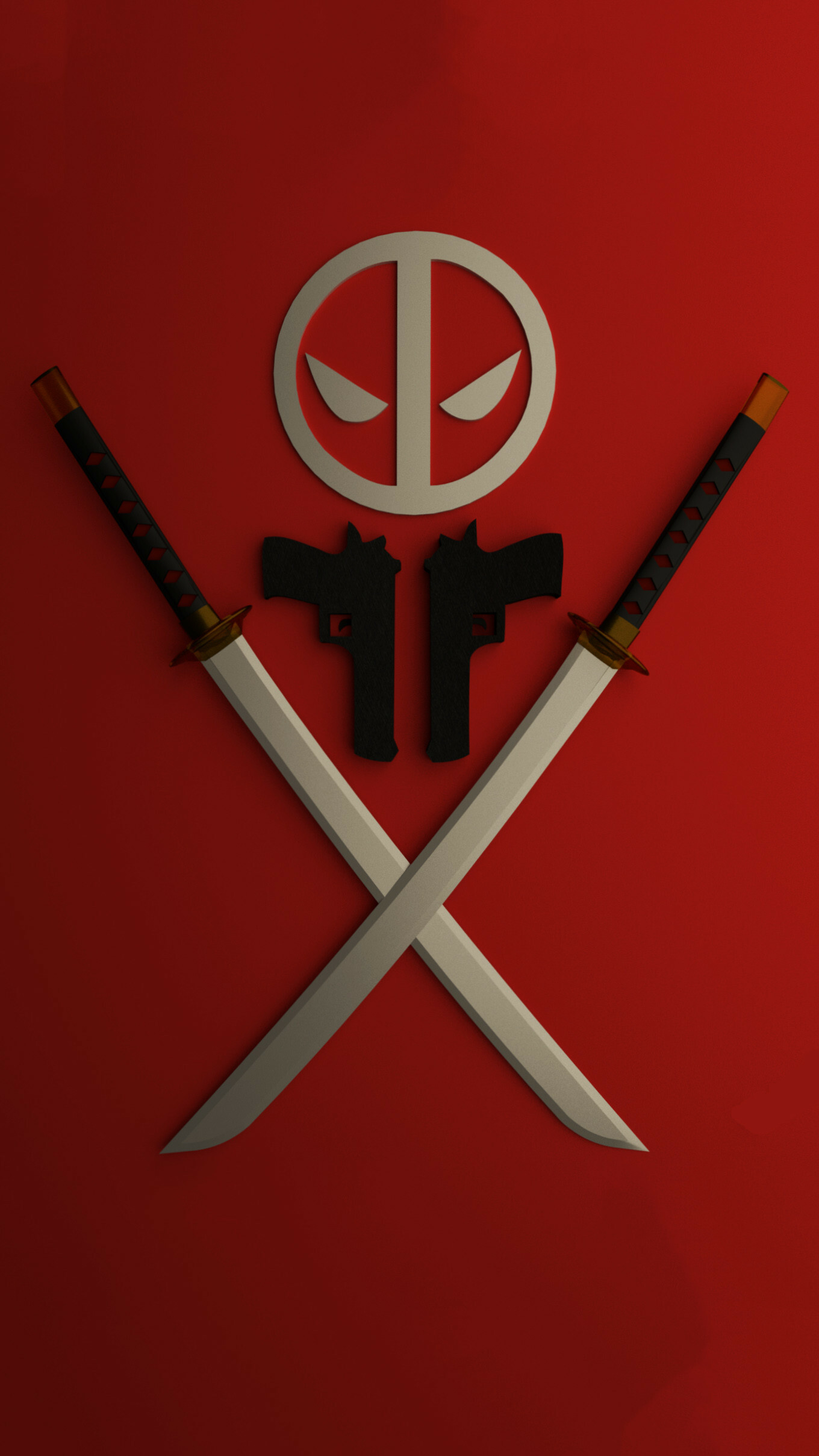 Logo, Deadpool Wallpaper, 1360x2420 HD Phone