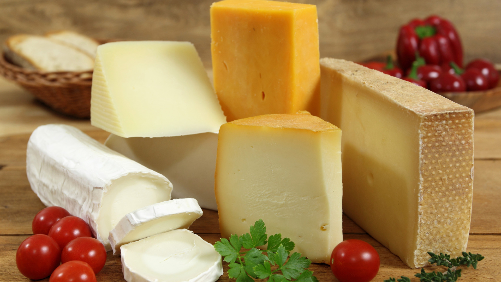 Cheese ingredients, Fresh produce, Artistic composition, High resolution, 1920x1080 Full HD Desktop