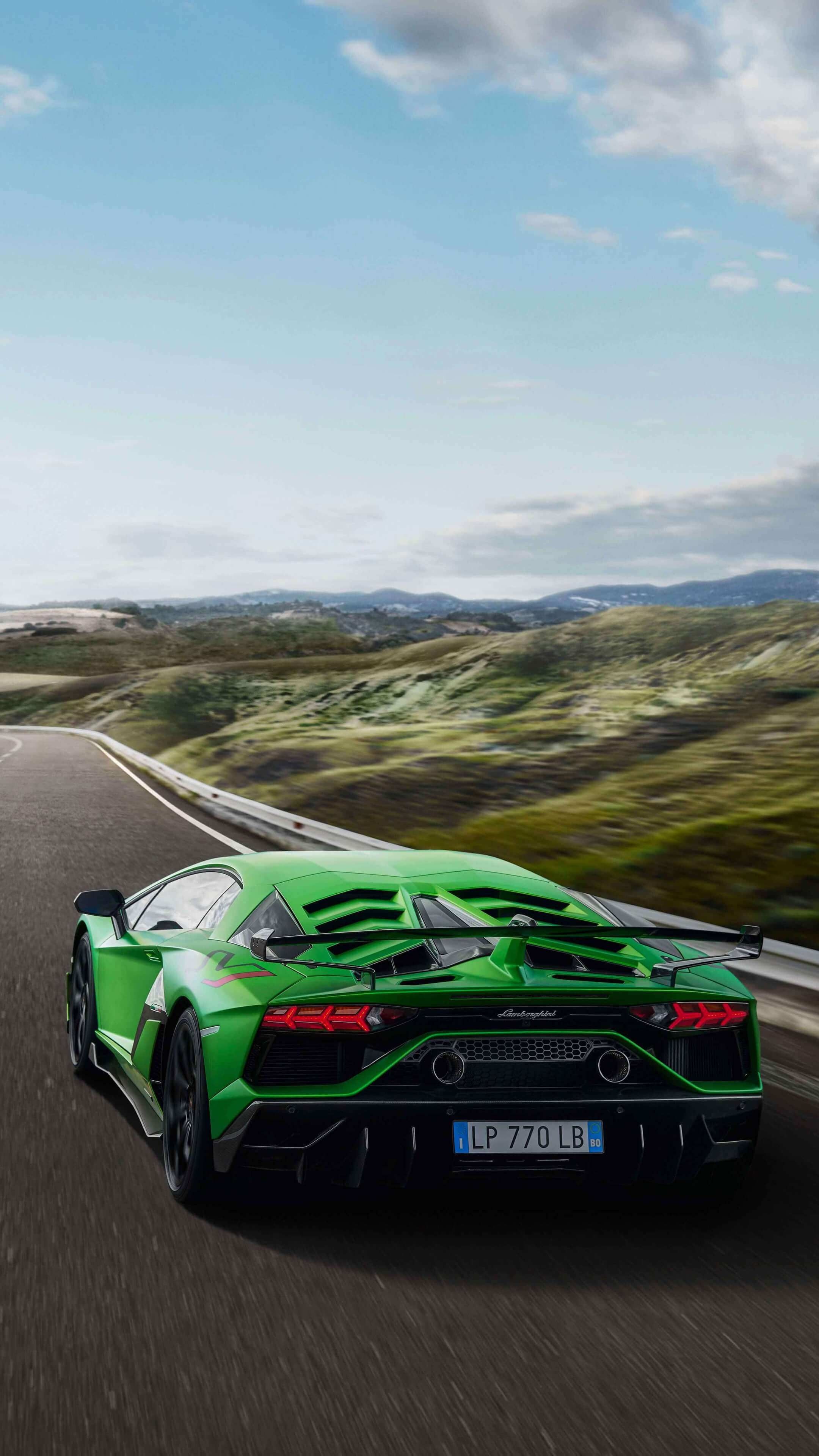 Back View, Lamborghini Aventador Wallpaper, 2160x3840 4K Phone