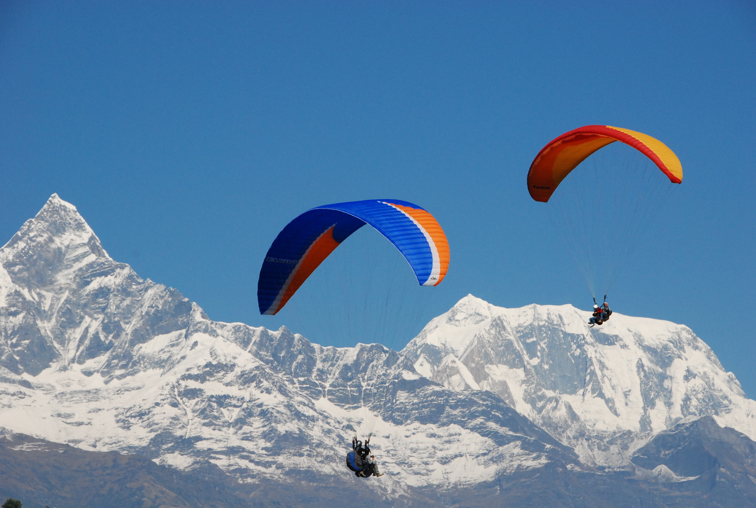 Paragliding sport, Visit Nepal, Majestic flights, Serene adventure, 2900x1950 HD Desktop