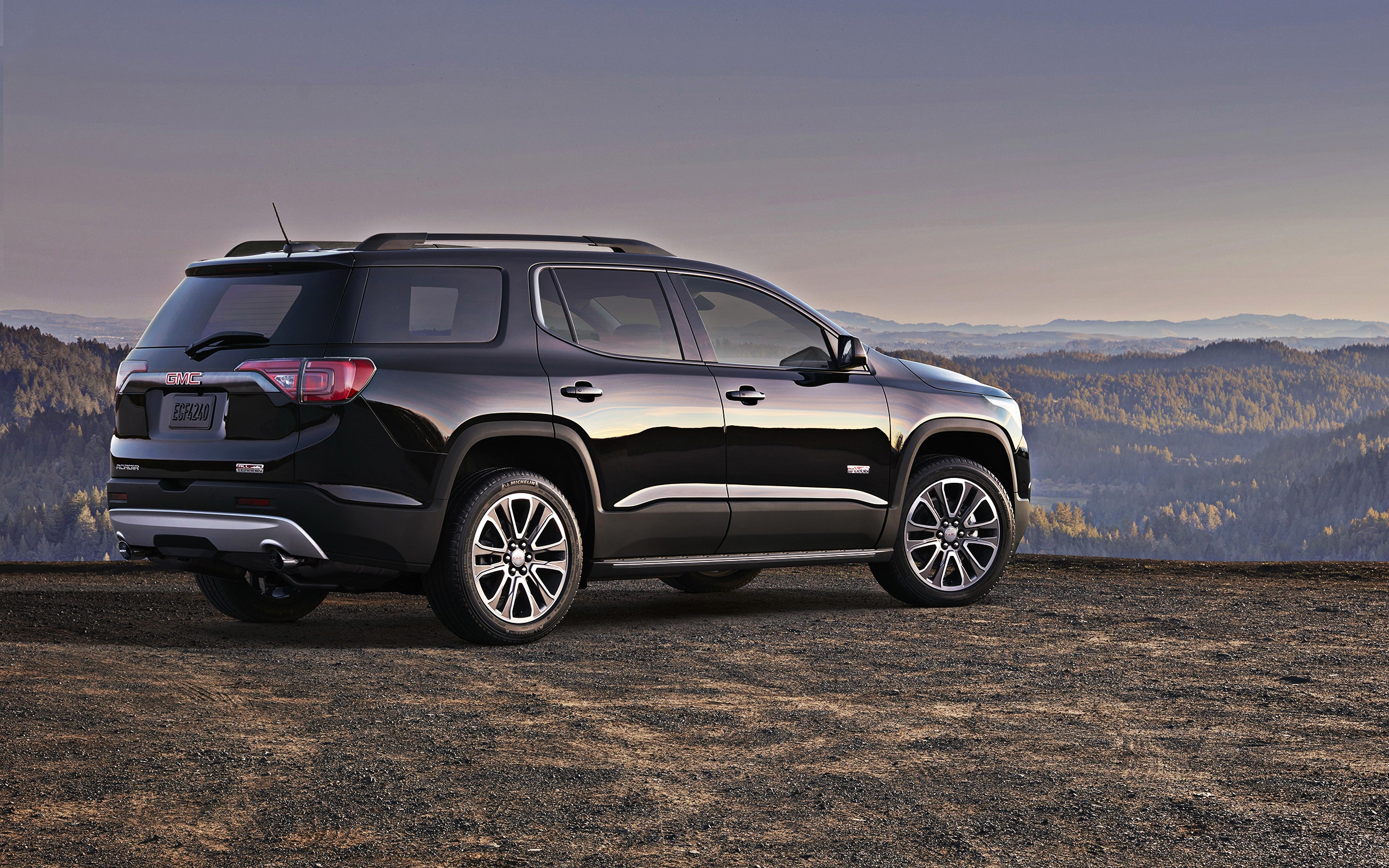 GMC Acadia Denali, Luxury black SUV, Rear view, New black Acadia, 2560x1600 HD Desktop