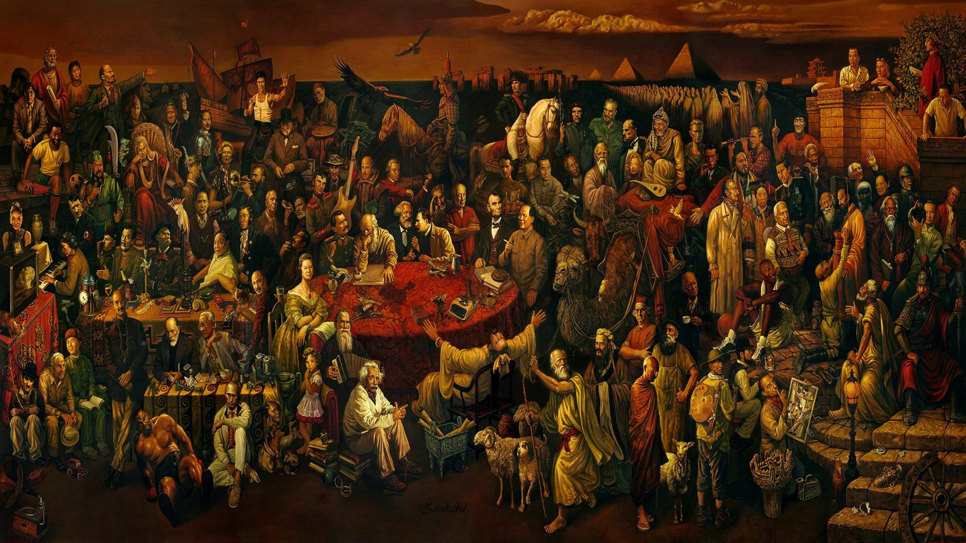 Figure paintings, Famous figures in history, Artistic interpretations, Notable personalities, 1920x1080 Full HD Desktop
