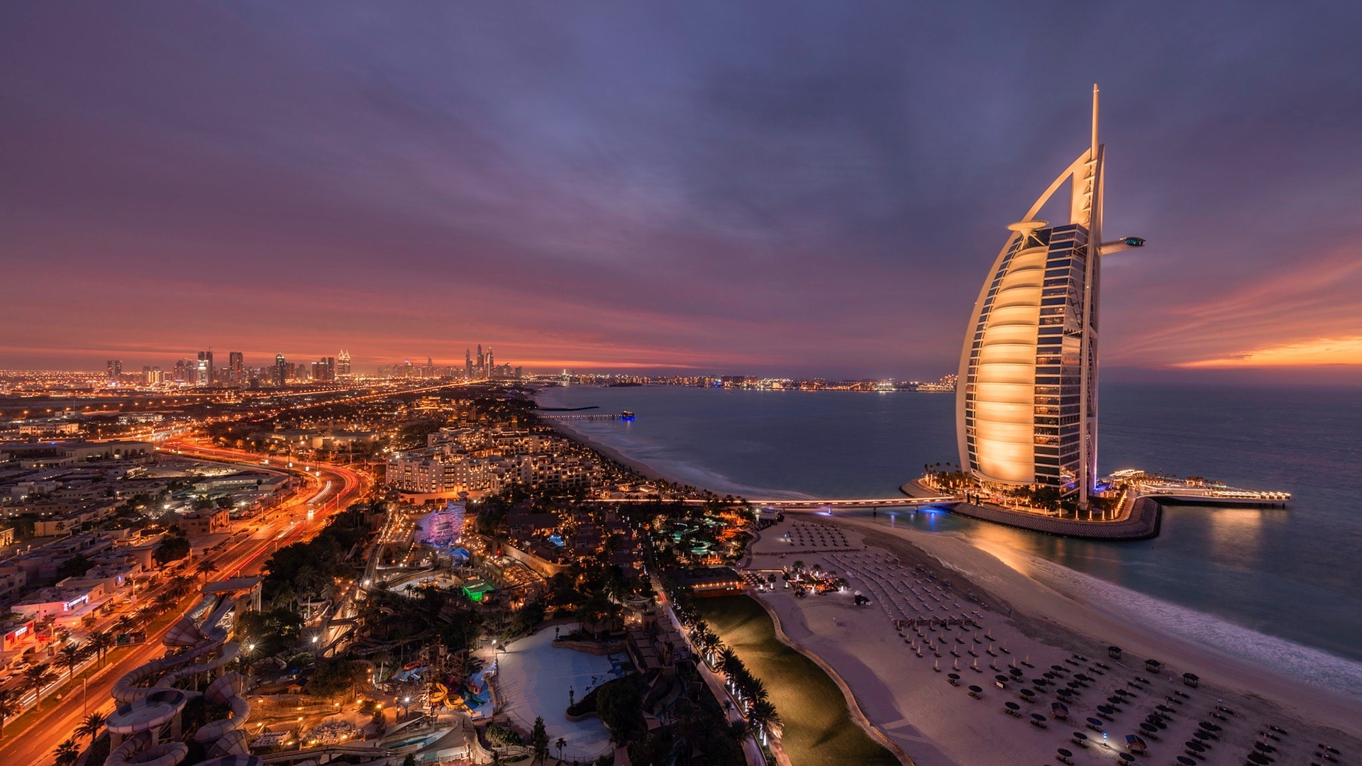 Dubai at night, HD wallpaper, Night skyline, Urban landscape, 1920x1080 Full HD Desktop