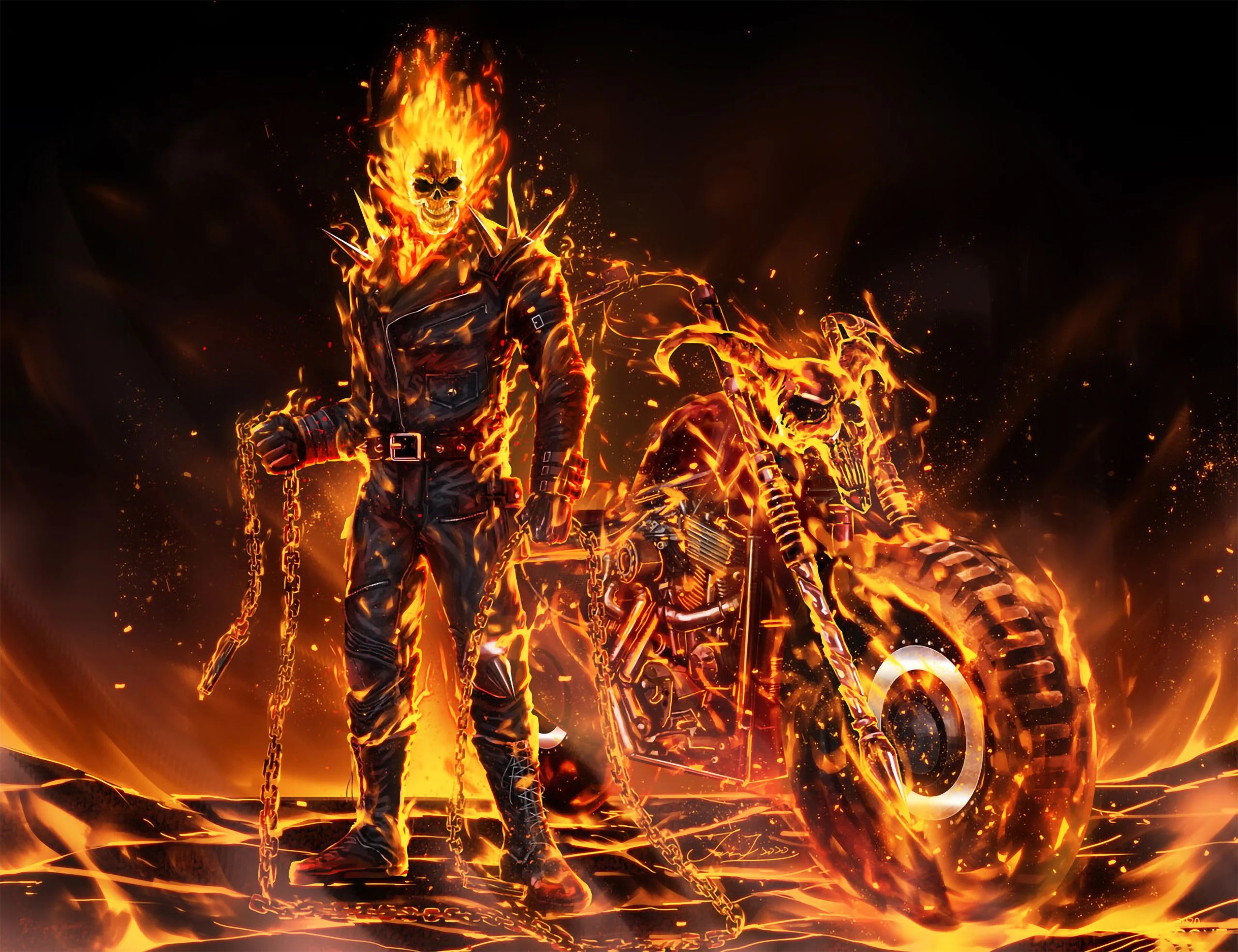 Harley-Davidson, Ghost Rider Wallpaper, 2560x1970 HD Desktop