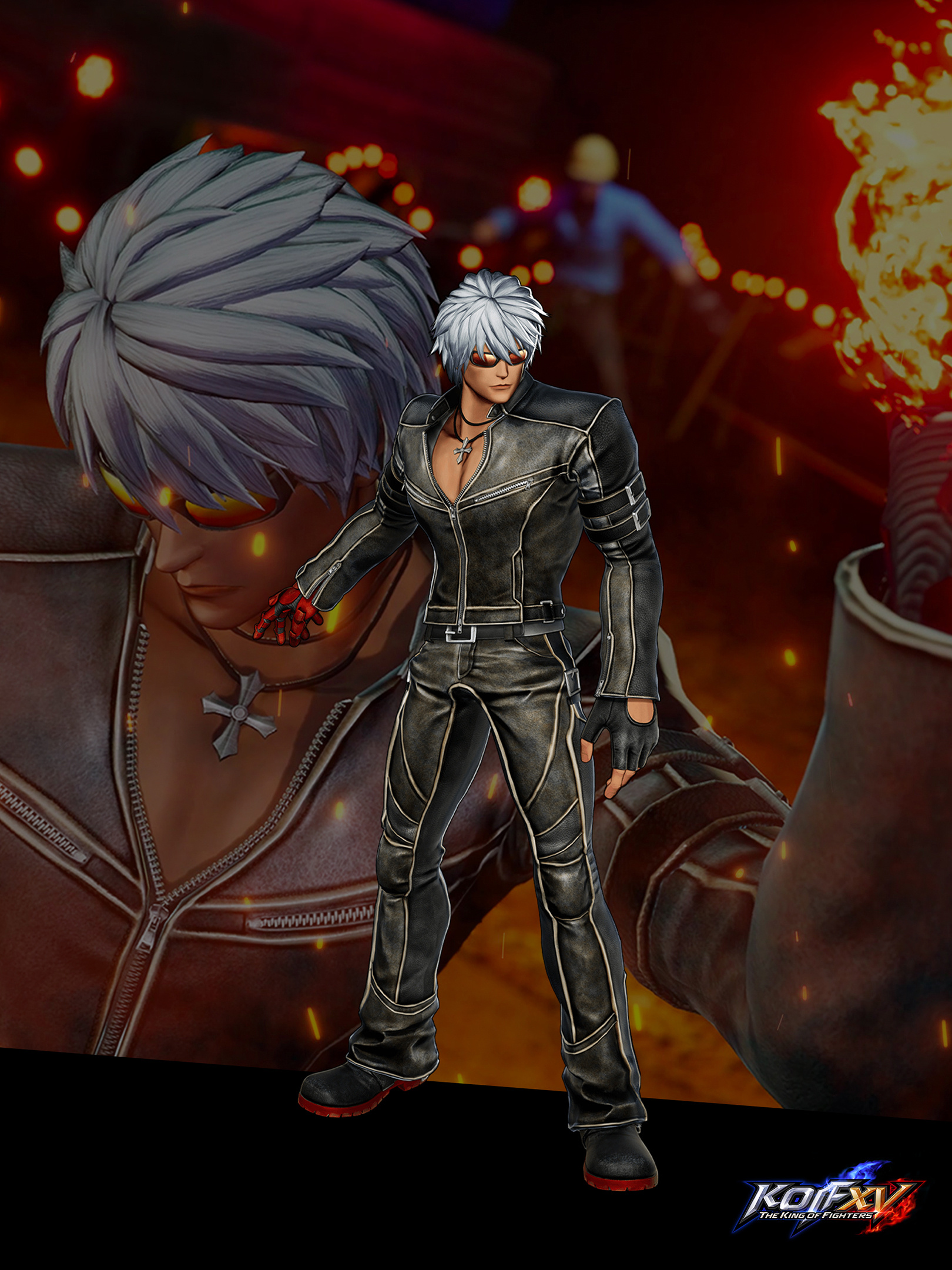King of Fighters XV, K wallpaper, Cat with Monocle, 1620x2160 HD Phone