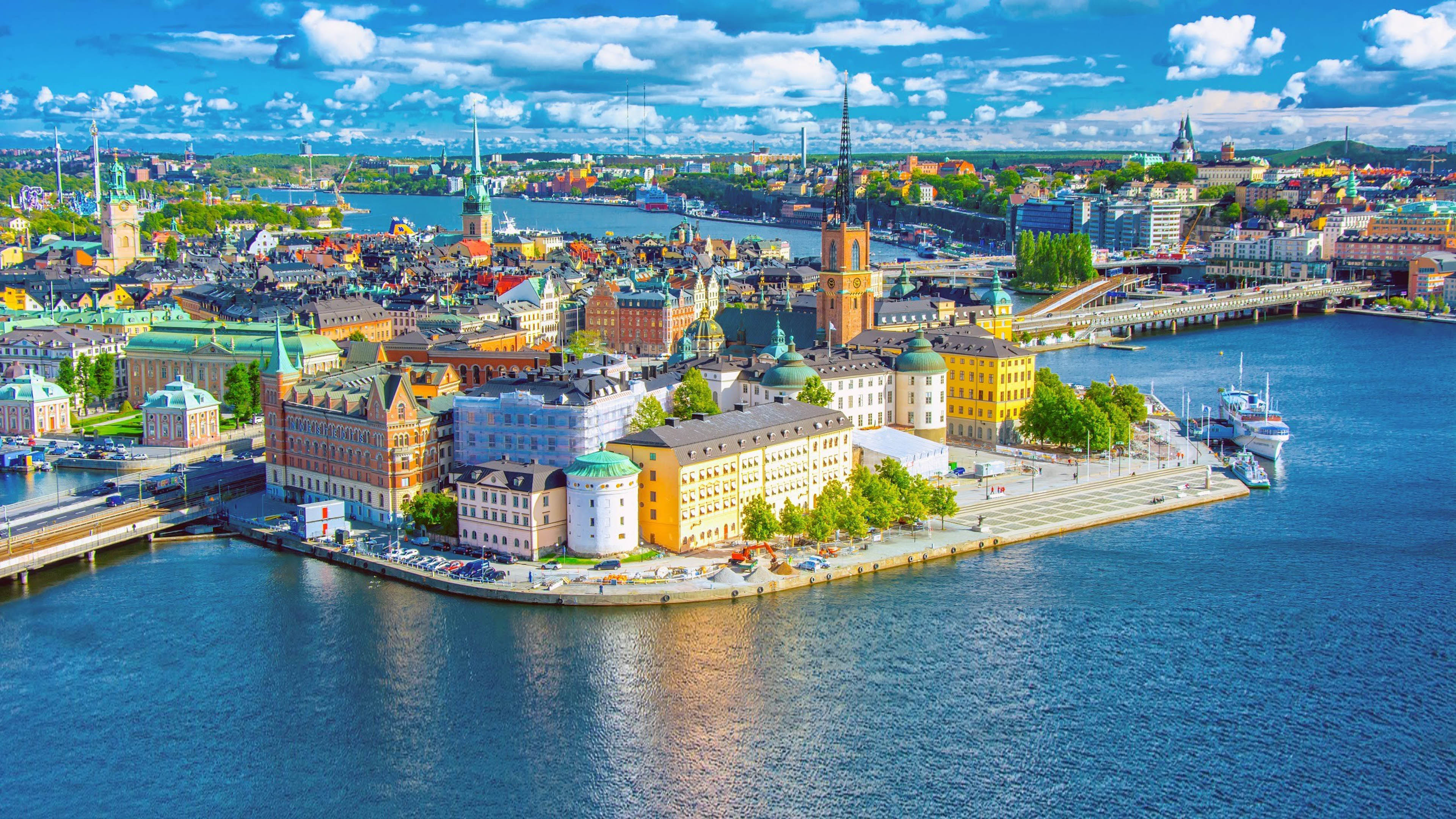 Gamla Stan, Sweden, 13th Century Church, Kunglag Royal Palace, 3840x2160 4K Desktop