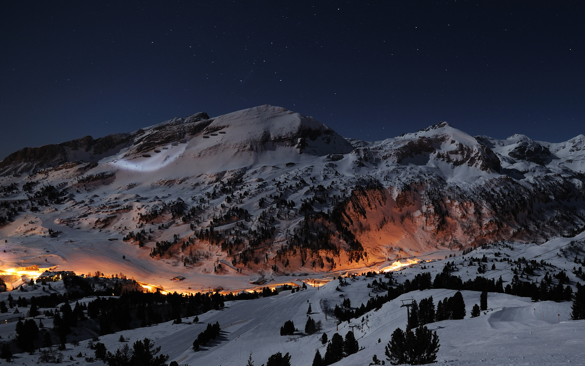 Mountain, Night, Nature, Starry, Sky, 1920x1200 HD Desktop