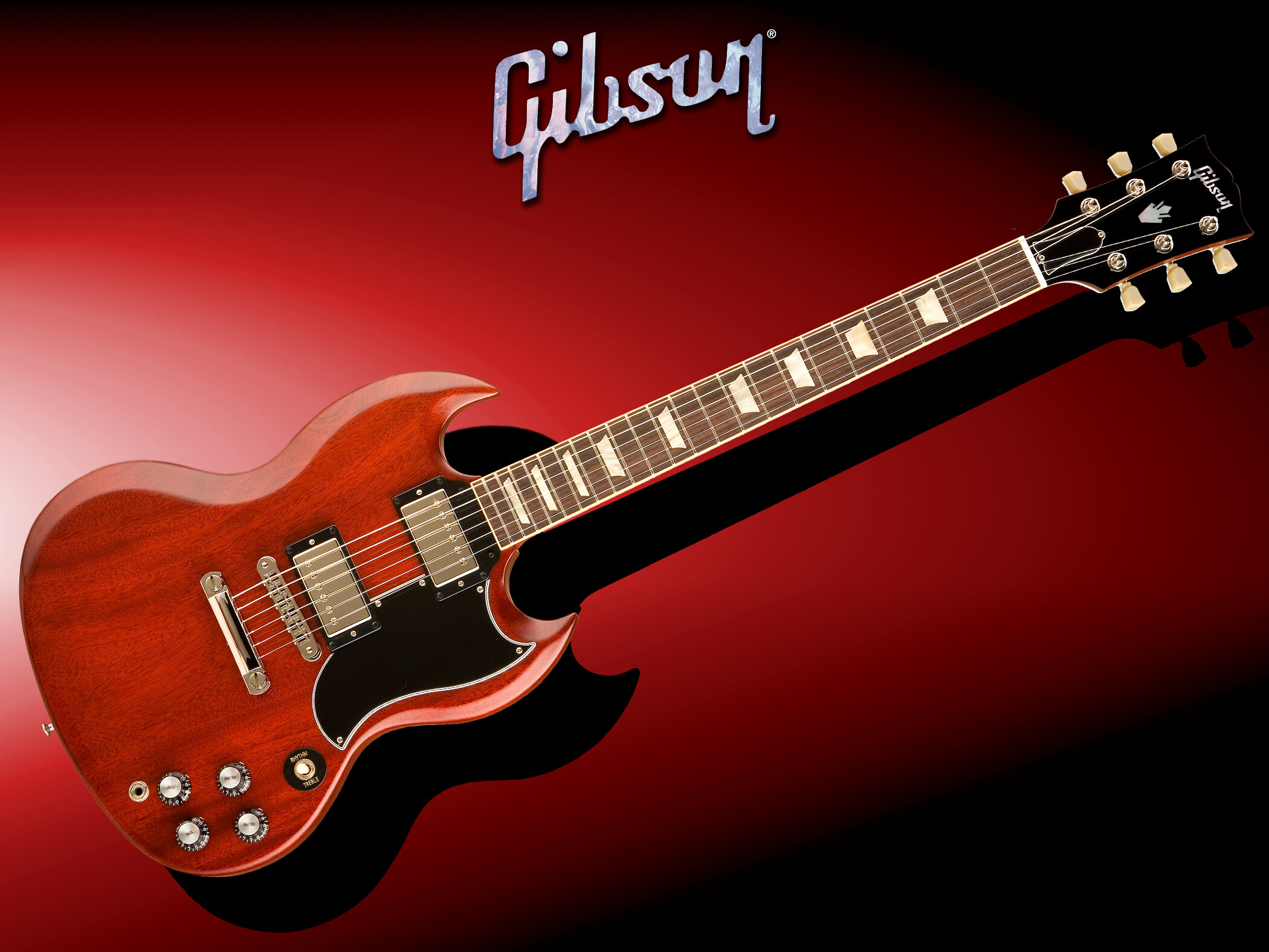 Gibson Guitar, Music instrument, Logo wallpaper, Signature style, 2100x1580 HD Desktop