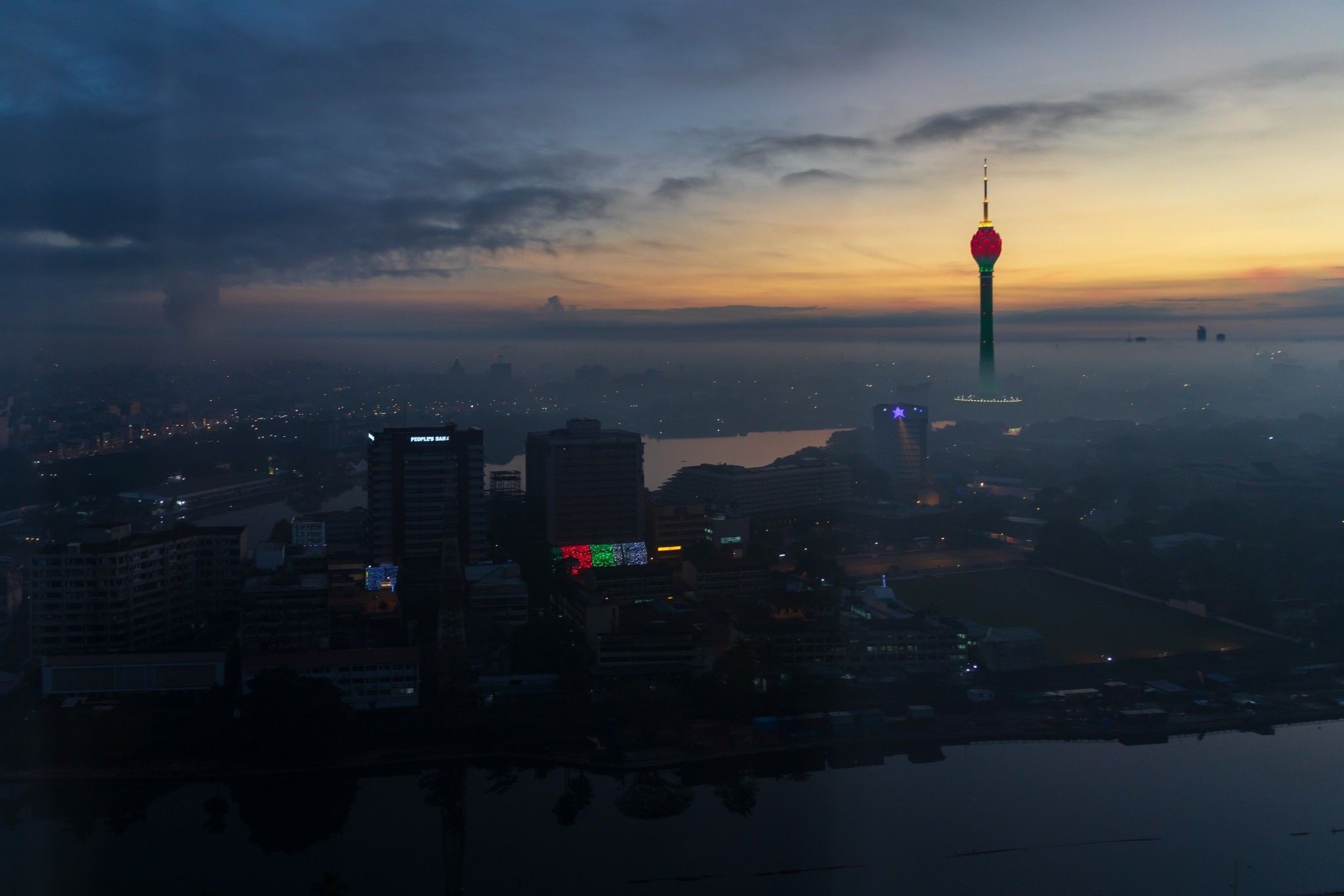 Lotus Tower view, Colombo Sri Lanka, Cool places to visit, Aerial view, 2050x1370 HD Desktop