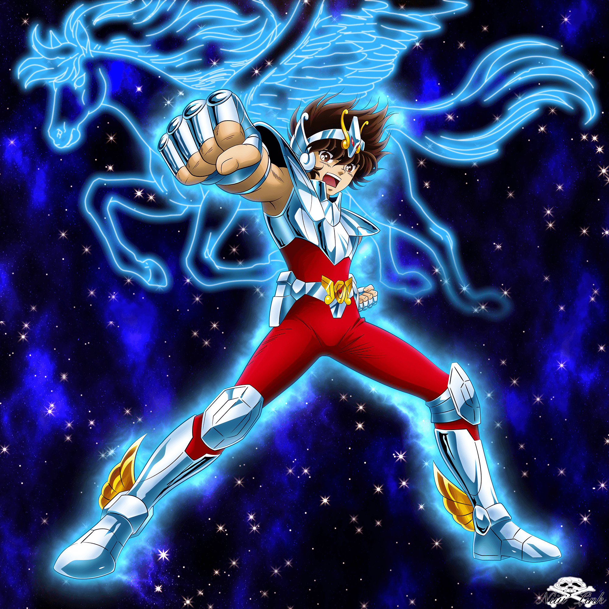 Pegasus Seiya, Pegasus constellation aura, Cosmic starry space, HD Phone wallpaper