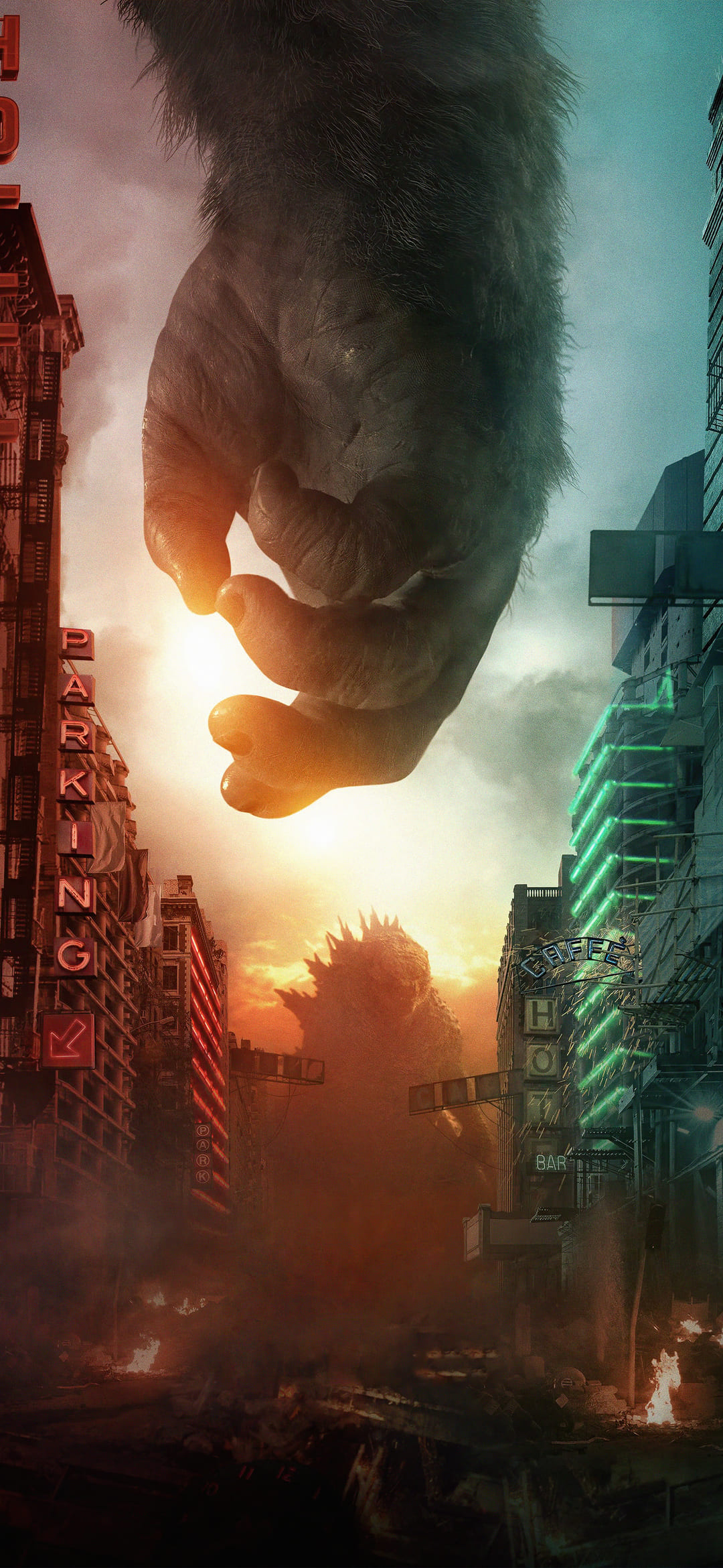 Godzilla vs. Kong wallpapers, Epic battle, Top 4K backgrounds, HD quality, 1080x2340 HD Phone