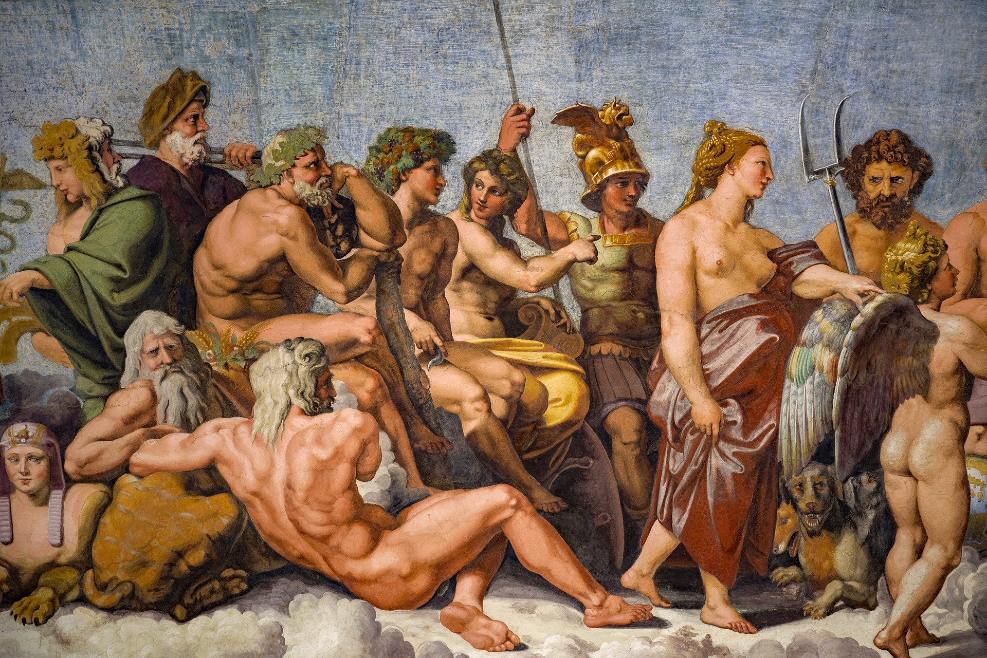 Council of the Gods fresco, Villa Farnesina, Venus and Olympian gods, HD Desktop wallpaper