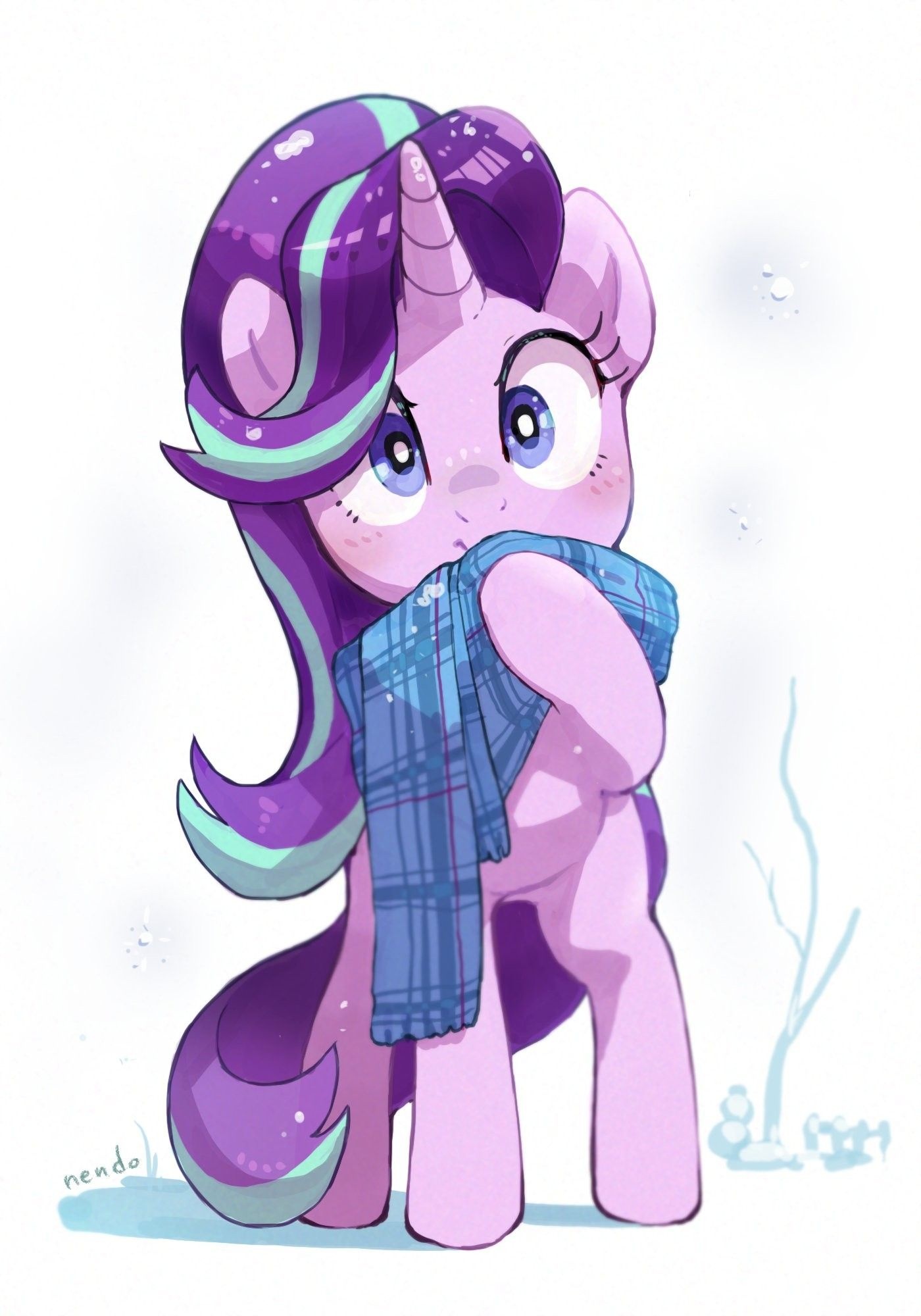 Starlight Glimmer, Blue plaid scarf, My Little Pony, HD Phone wallpaper