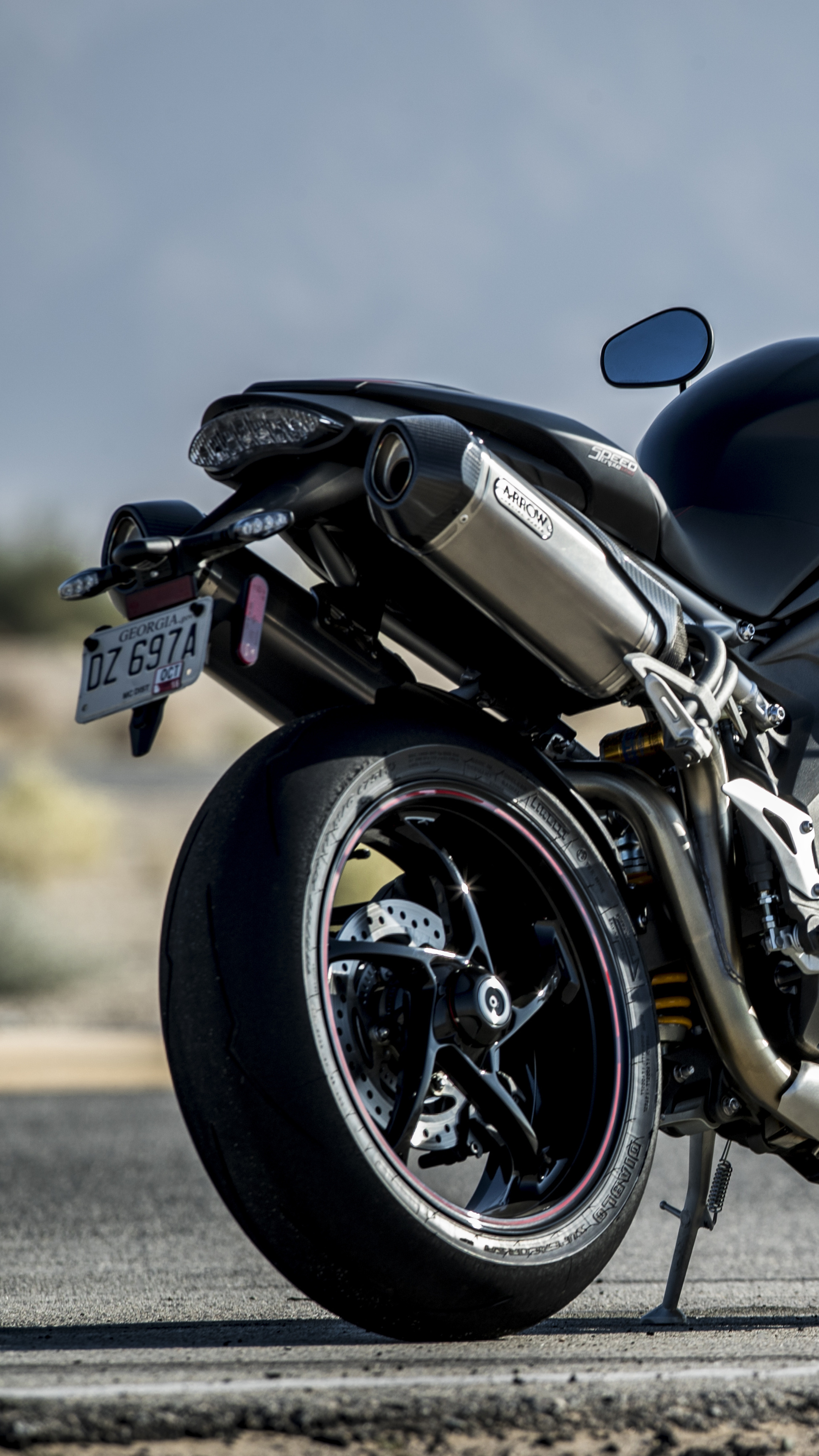 Triumph Speed Triple 1050 RS, Rear view, 2160x3840 4K Phone