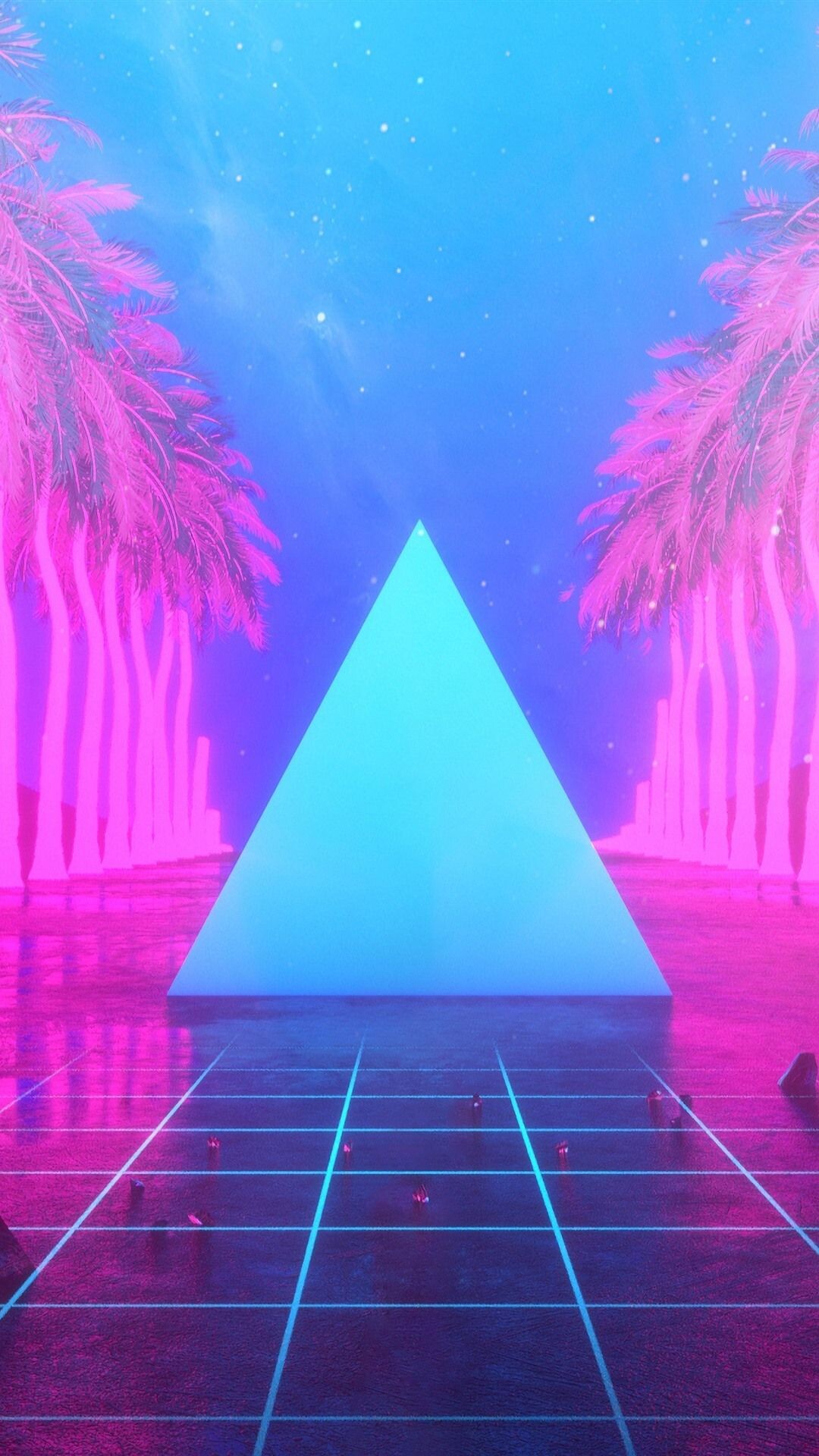 Neon Triangle, Wallpapers, 1080x1920 Full HD Phone