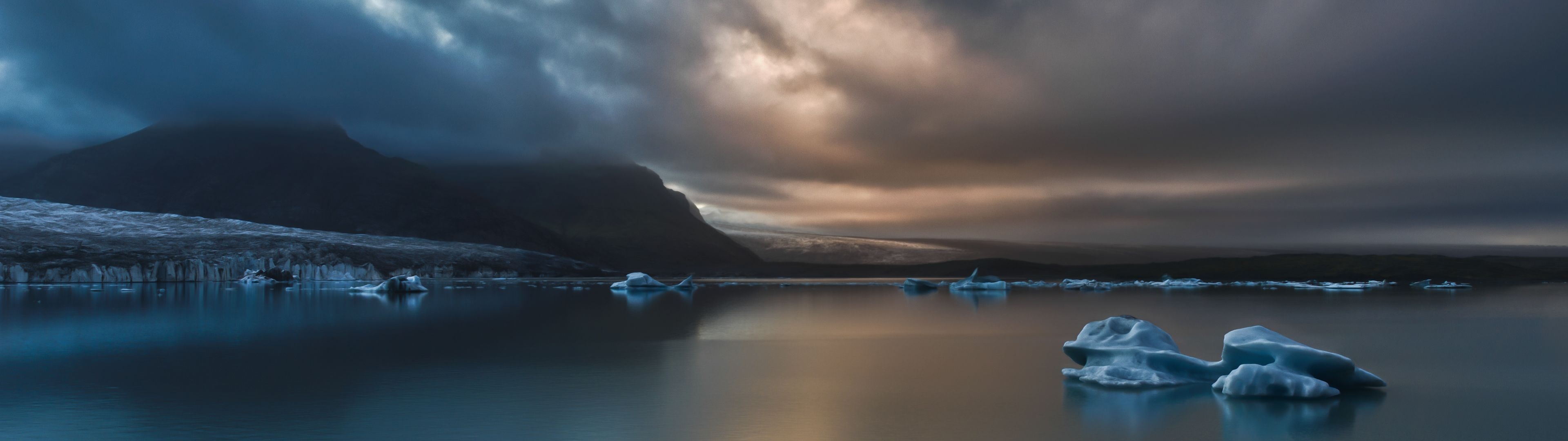 Ice, Double monitor, Frozen beauty, Glacial allure, 3840x1080 Dual Screen Desktop