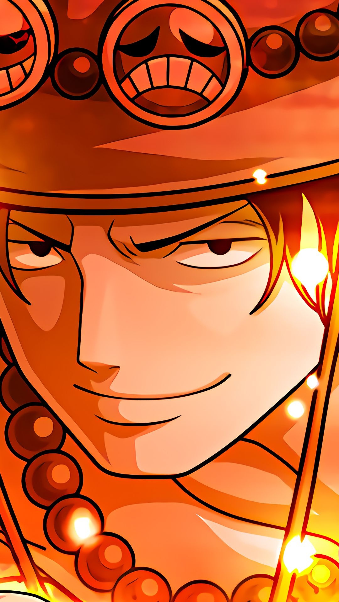 Portgas D. Ace, Ace's signature hat, red bead necklace, Full HD Phone wallpaper