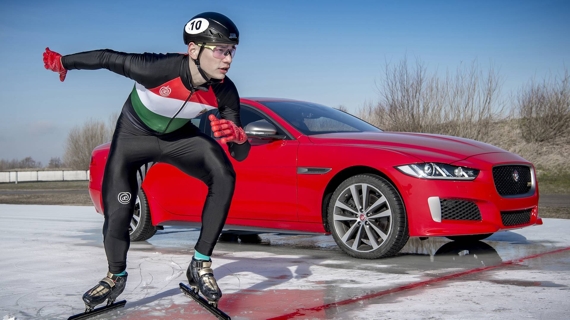 Shaolin Sandor Liu, Jaguar marketing campaign, Ice skating duel, Adrenaline on ice, 1920x1080 Full HD Desktop