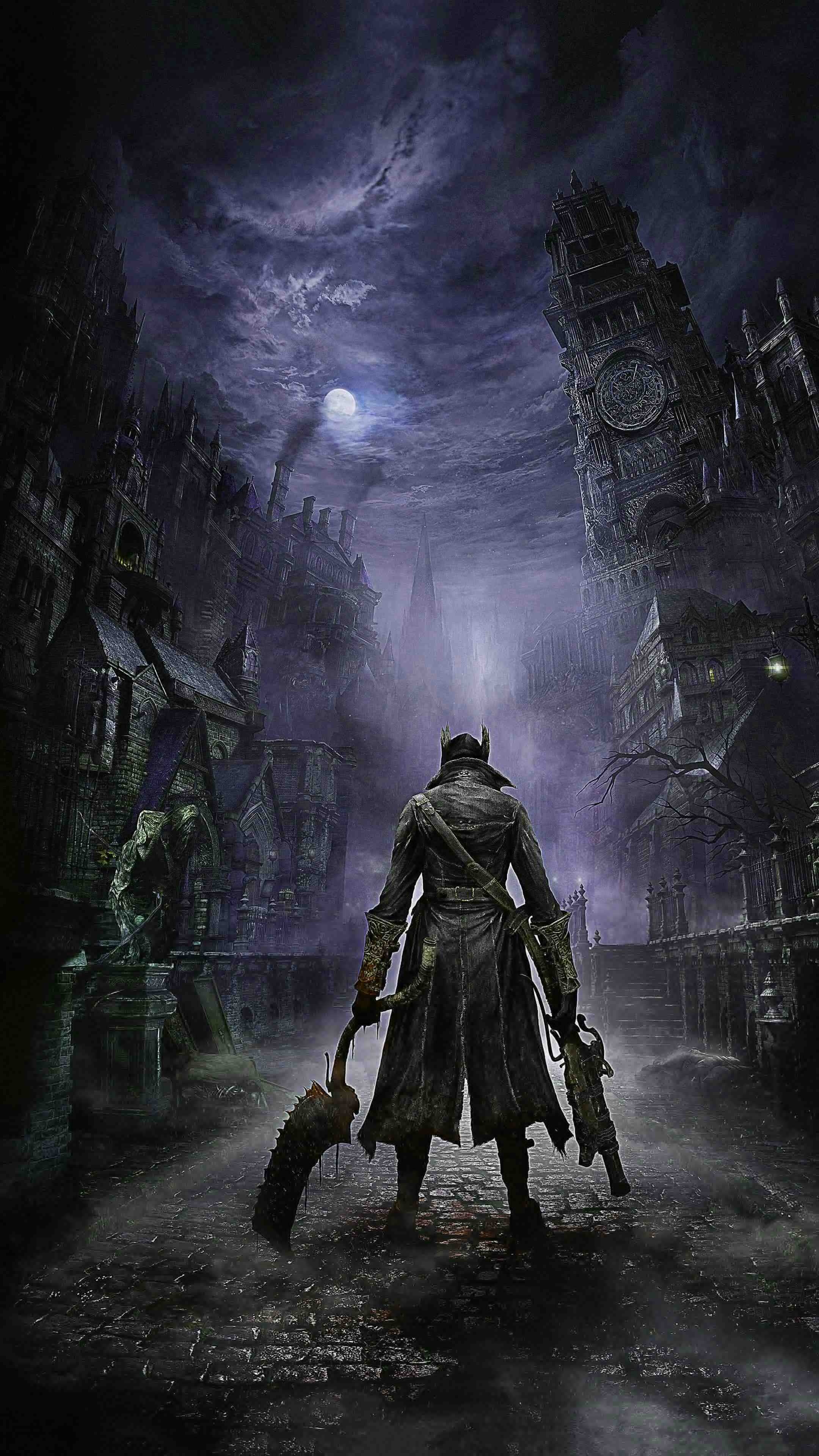 The Hunter, Saw Cleaver, Central Yharnam, 4K Phone wallpaper