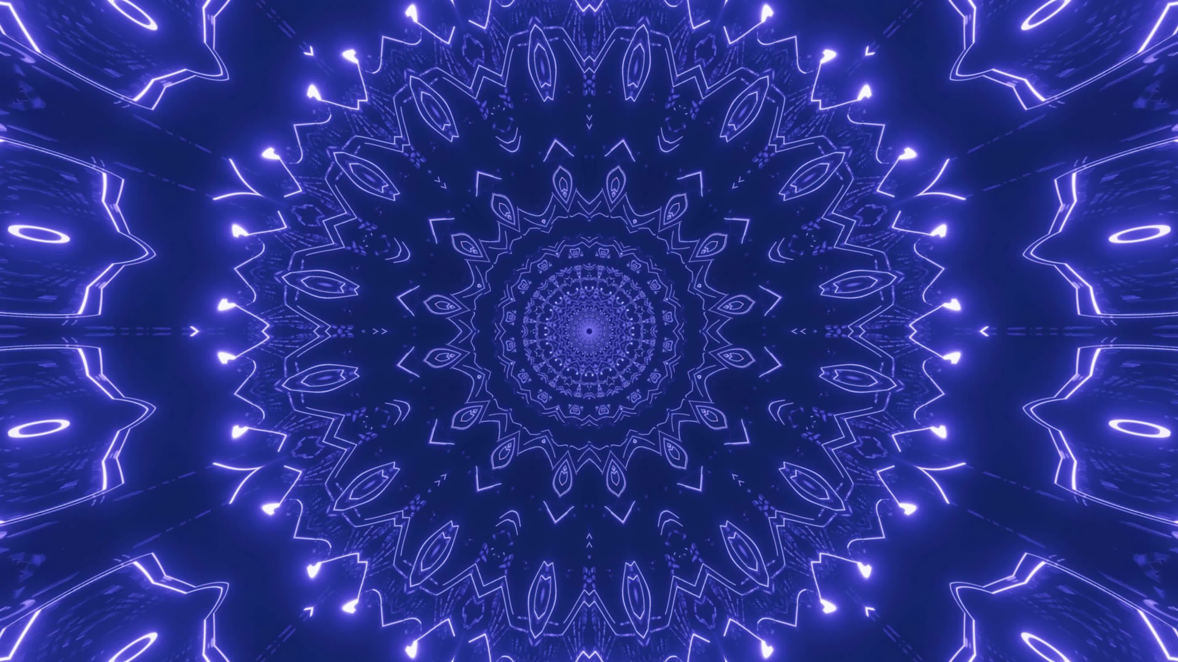 Neon blue, Mandalas Wallpaper, 3840x2160 4K Desktop