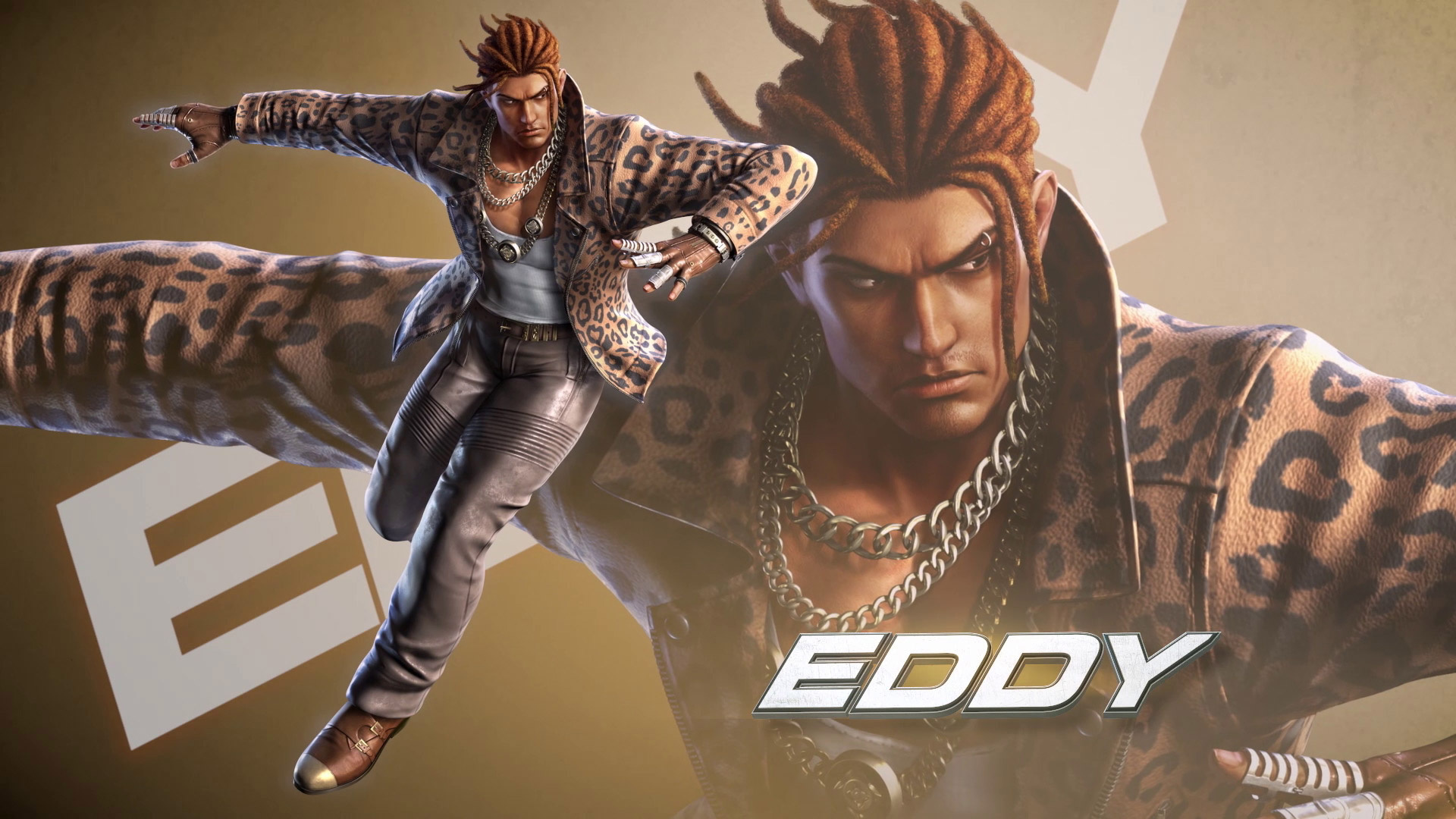 Eddy Gordo, EDDY text, leopard print jacket, Full HD Desktop wallpaper