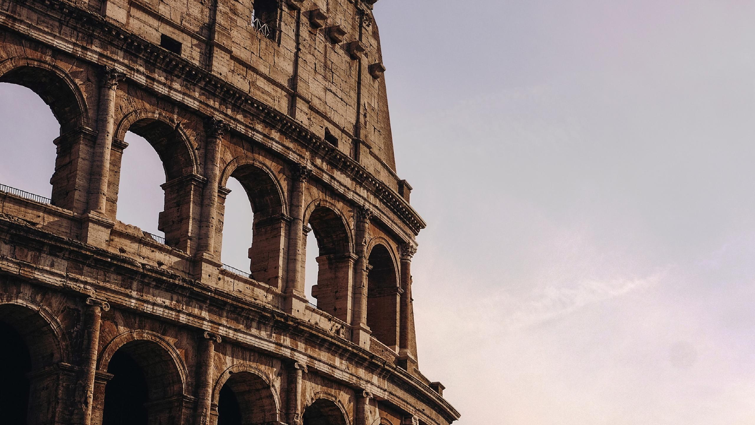 Colosseum art, Gladiatorial arena, Timeless attraction, Modern interpretation, 2560x1440 HD Desktop