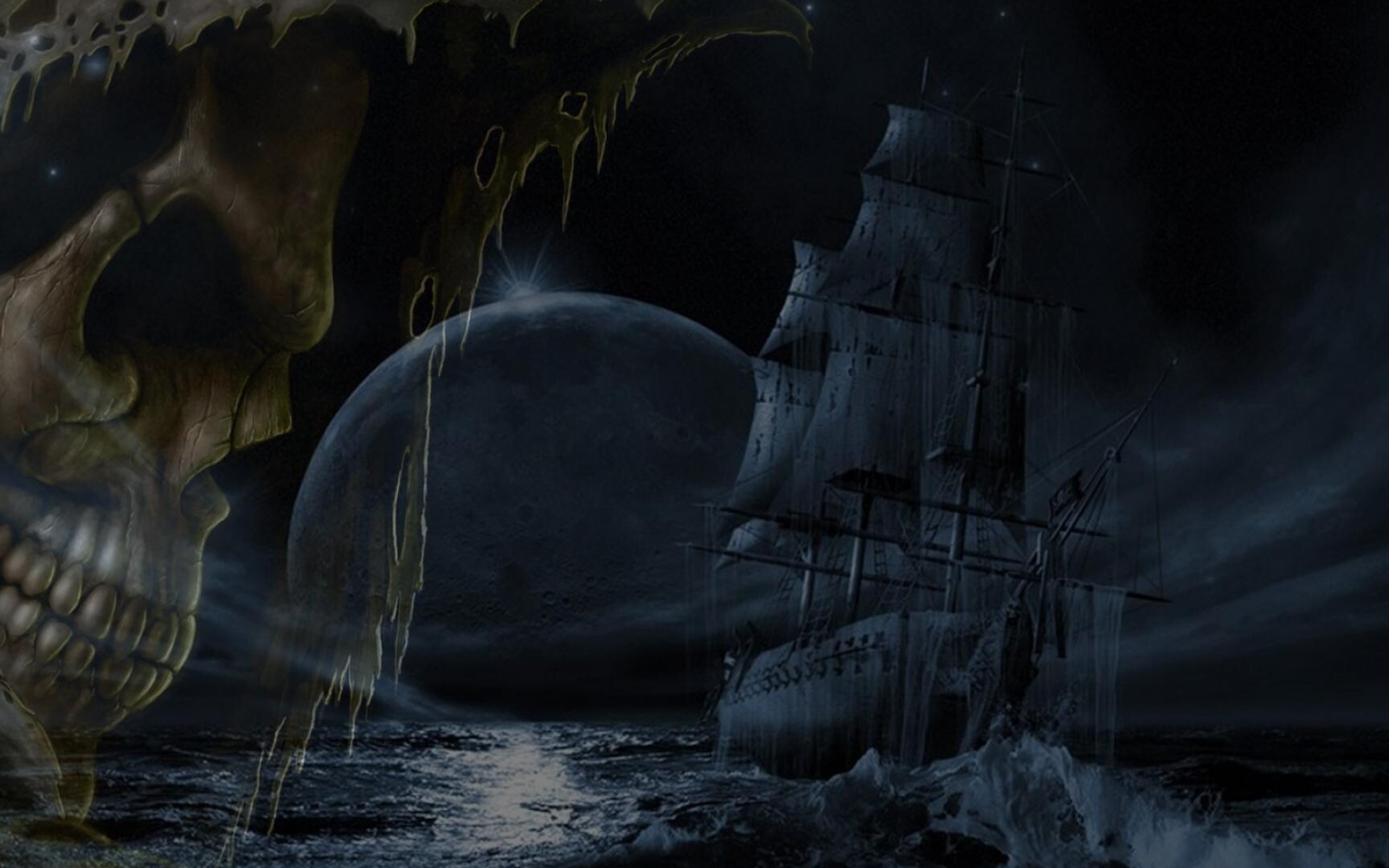 Ghost Ship, Ghost digital art, Wallpaper background, 1920x1200 HD Desktop