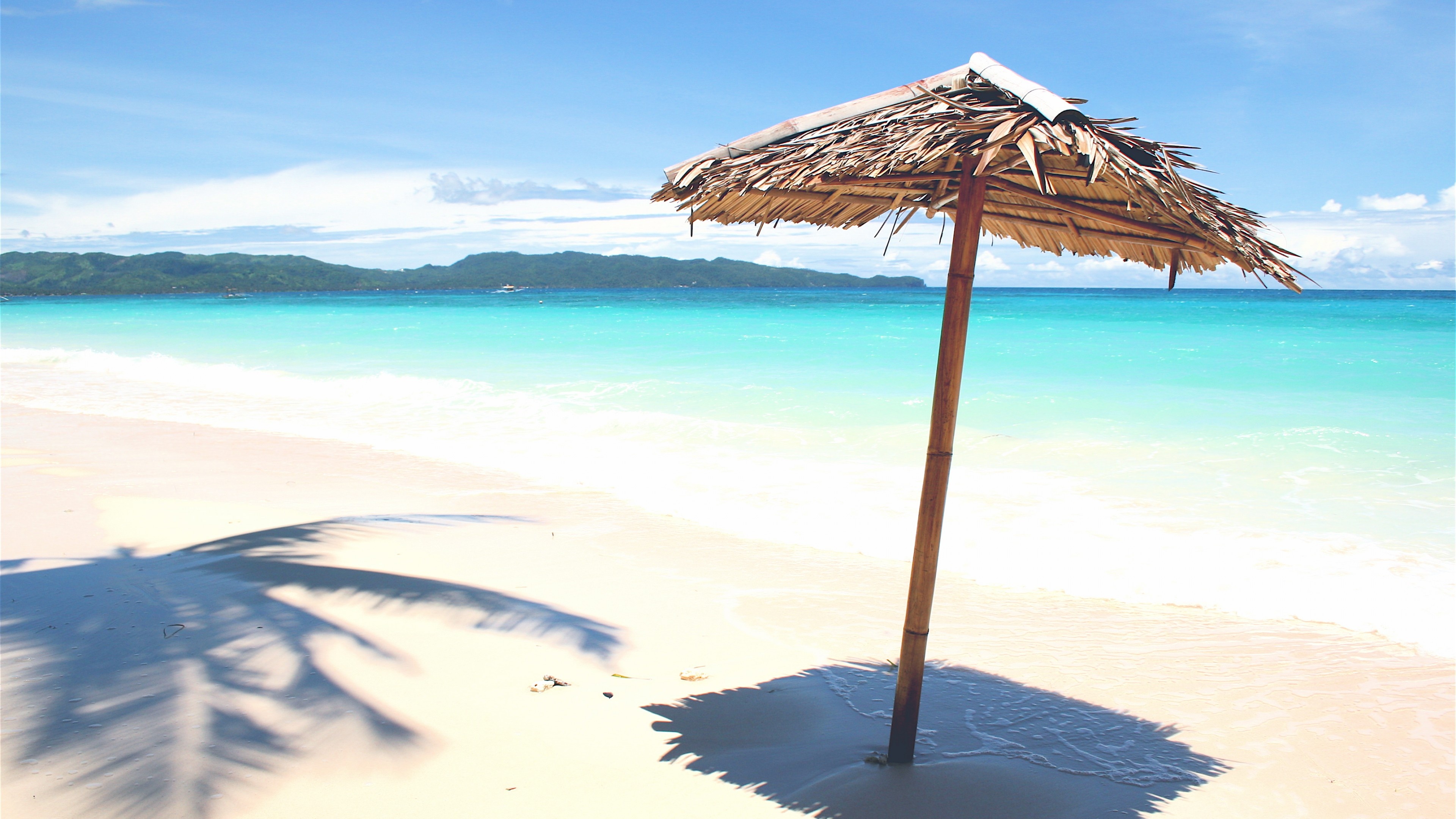 Boracay, Beach Umbrella Wallpaper, 3840x2160 4K Desktop