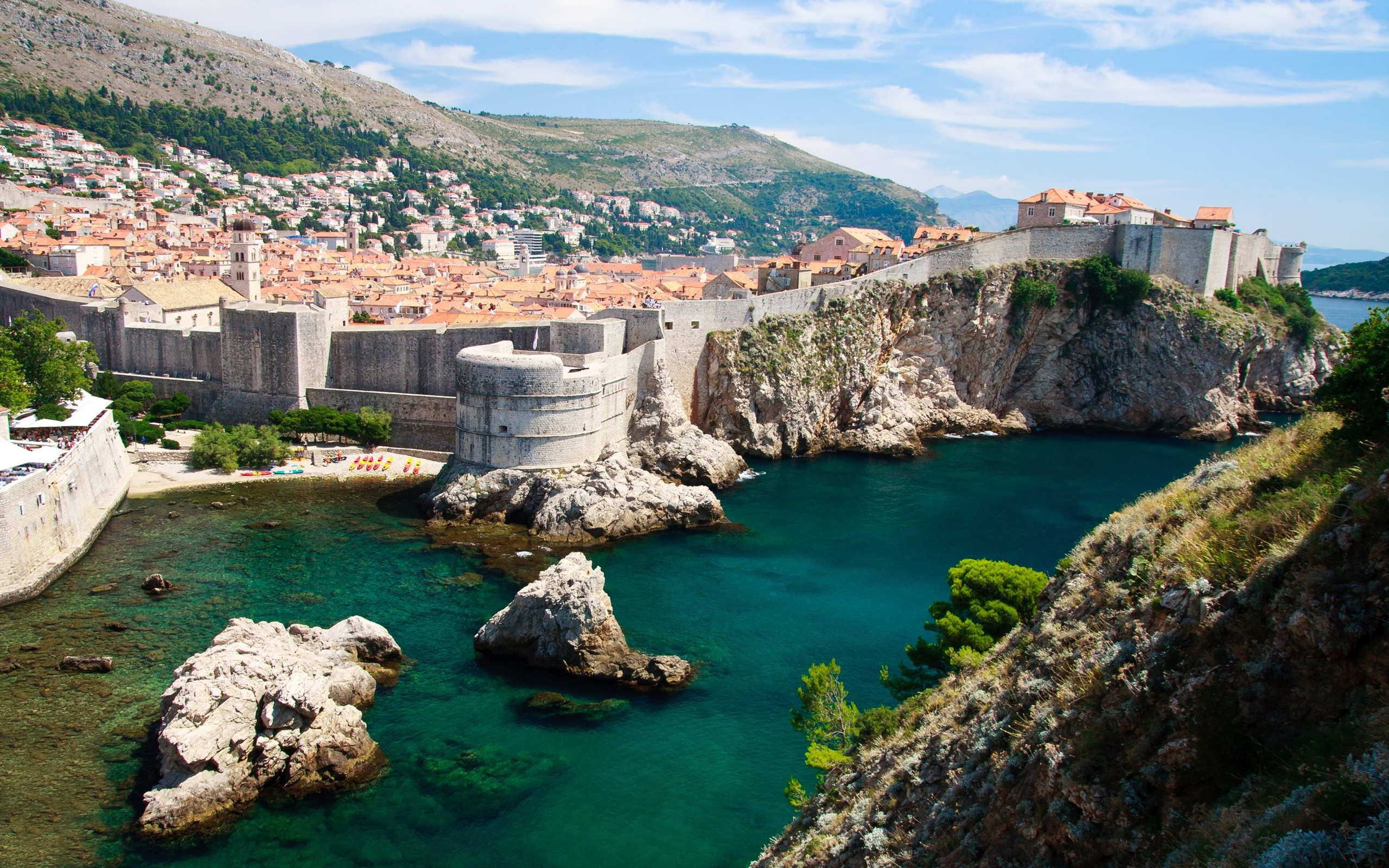 Dubrovnik, Croatia, Old city walls, Desktop wallpaper, 2560x1600 HD Desktop