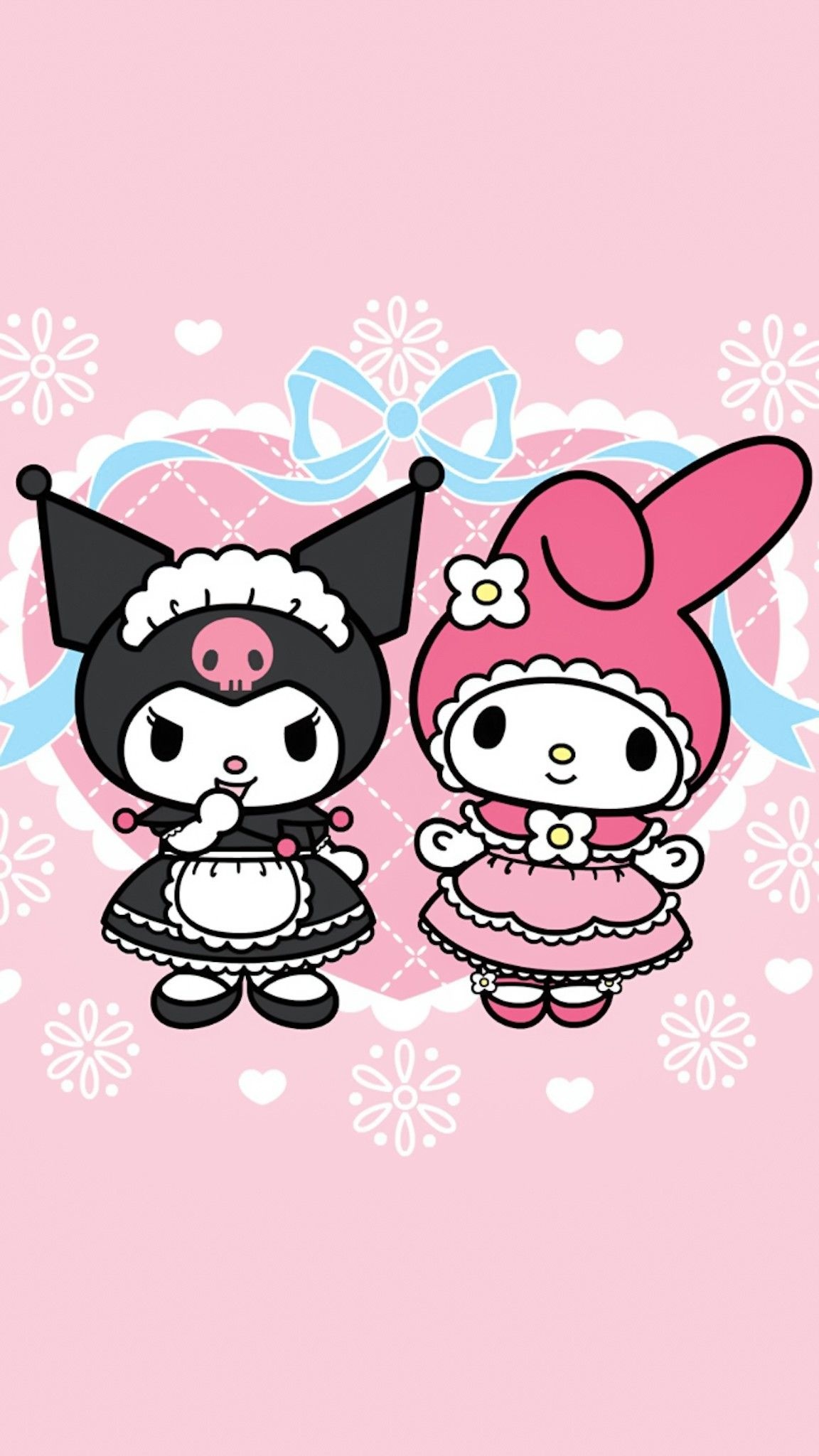 My Melody, Kuromi, maid dresses, HD Phone wallpaper