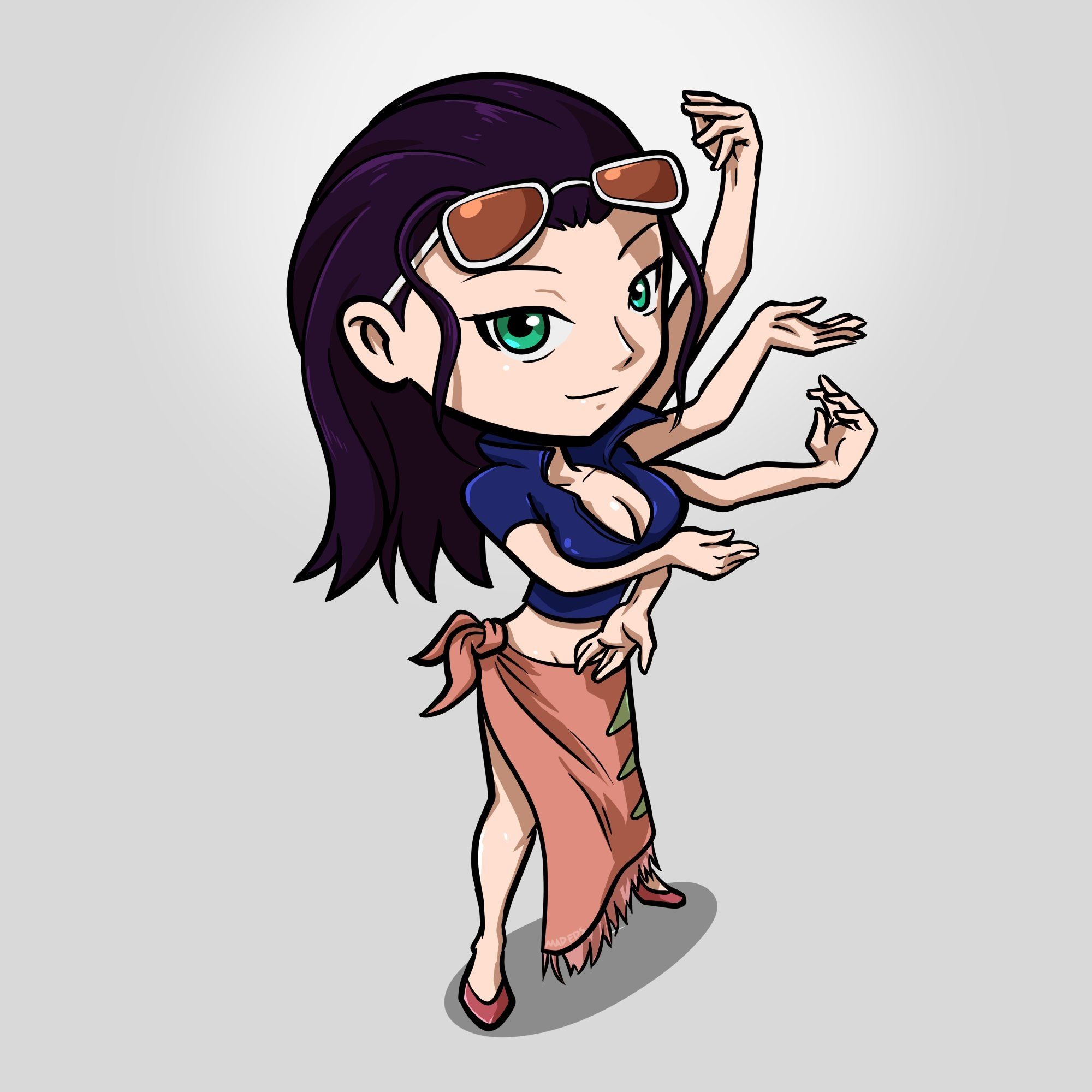 Nico Robin, Hana Hana no Mi, Chibi anime style, HD Phone wallpaper