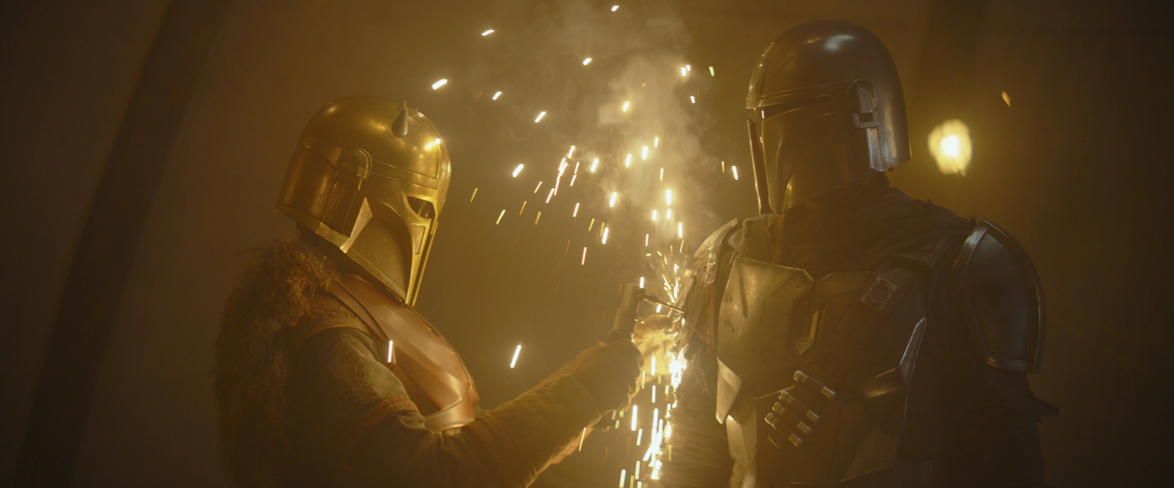 Signet symbol of Mandalorians, Iconic emblem, Symbol of strength, Star Wars universe, 3840x1600 Dual Screen Desktop