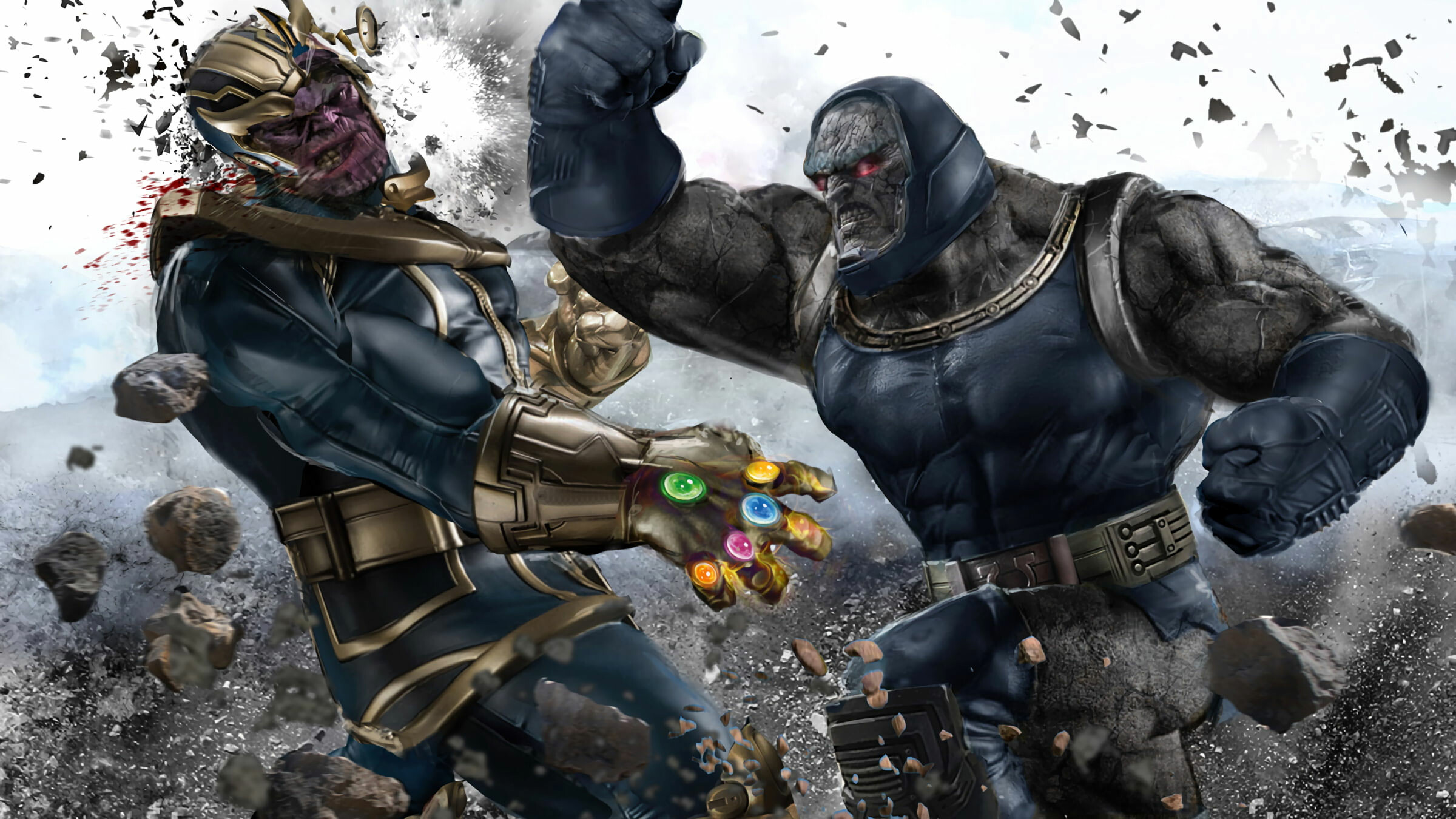 Thanos vs Darkseid, DC Villains Wallpaper, 2400x1350 HD Desktop