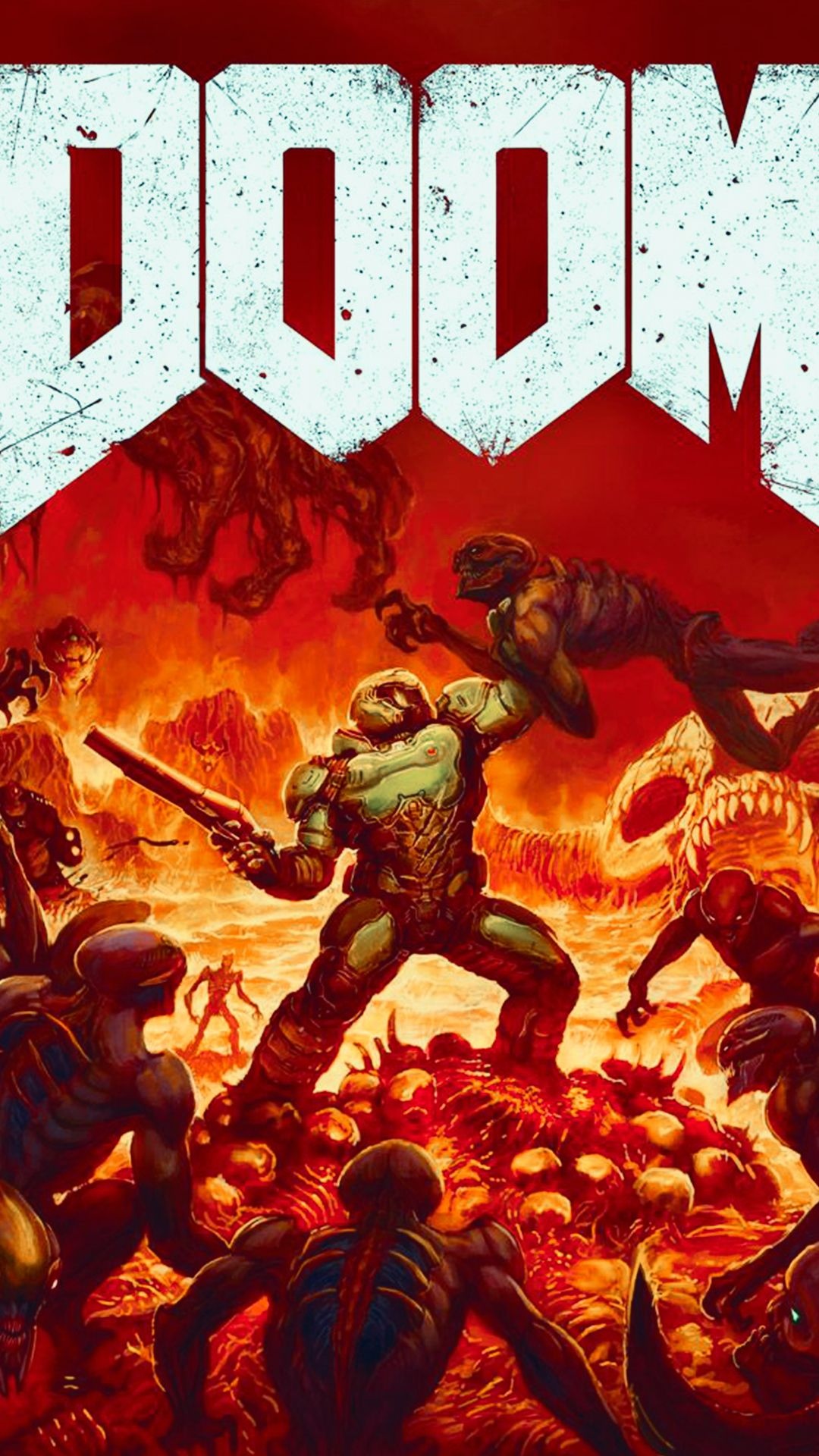 Doom Slayer, DOOM logo, Super Shotgun, Full HD Phone wallpaper
